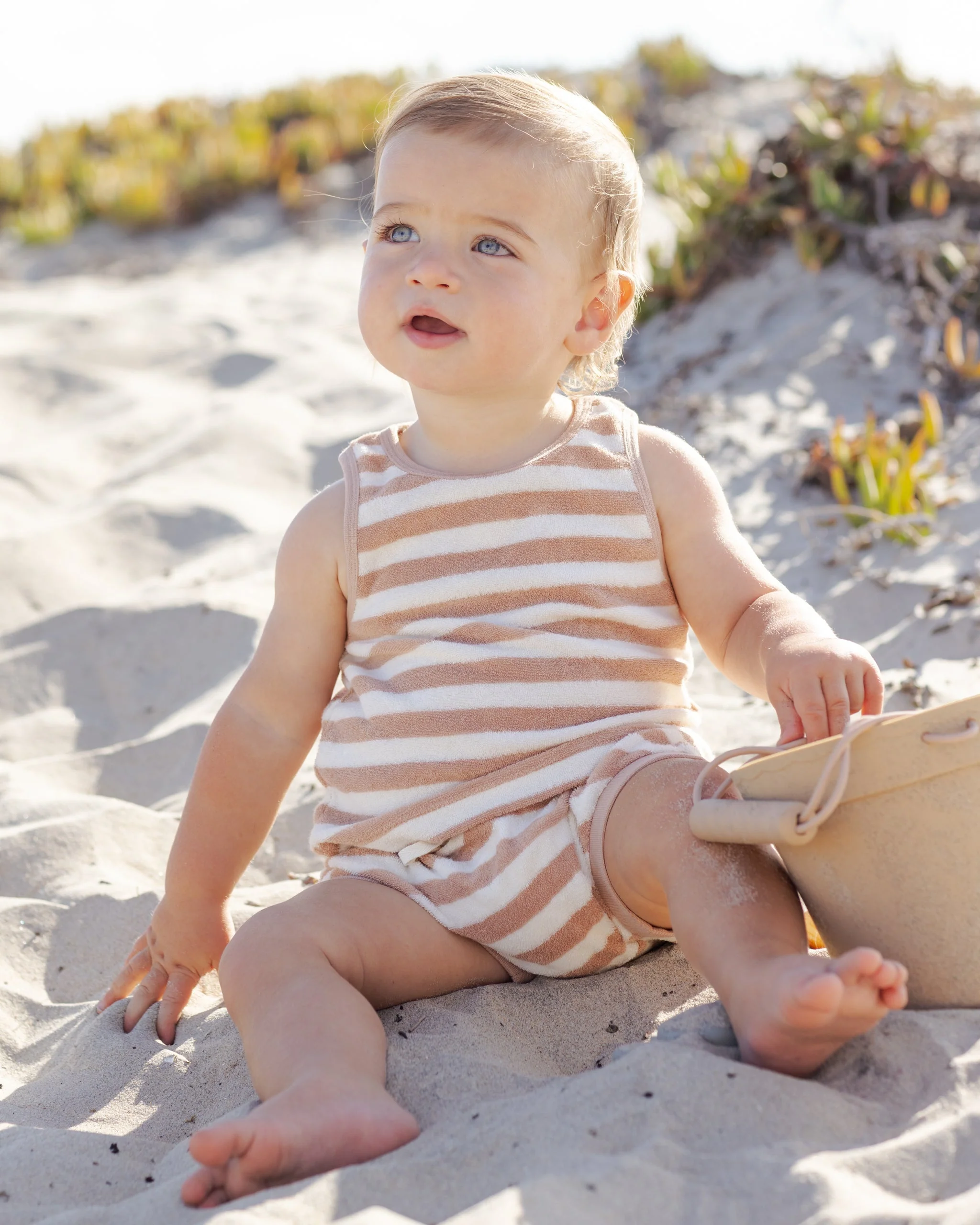 Terry Tank + Short Set Latte Stripe - Image 2