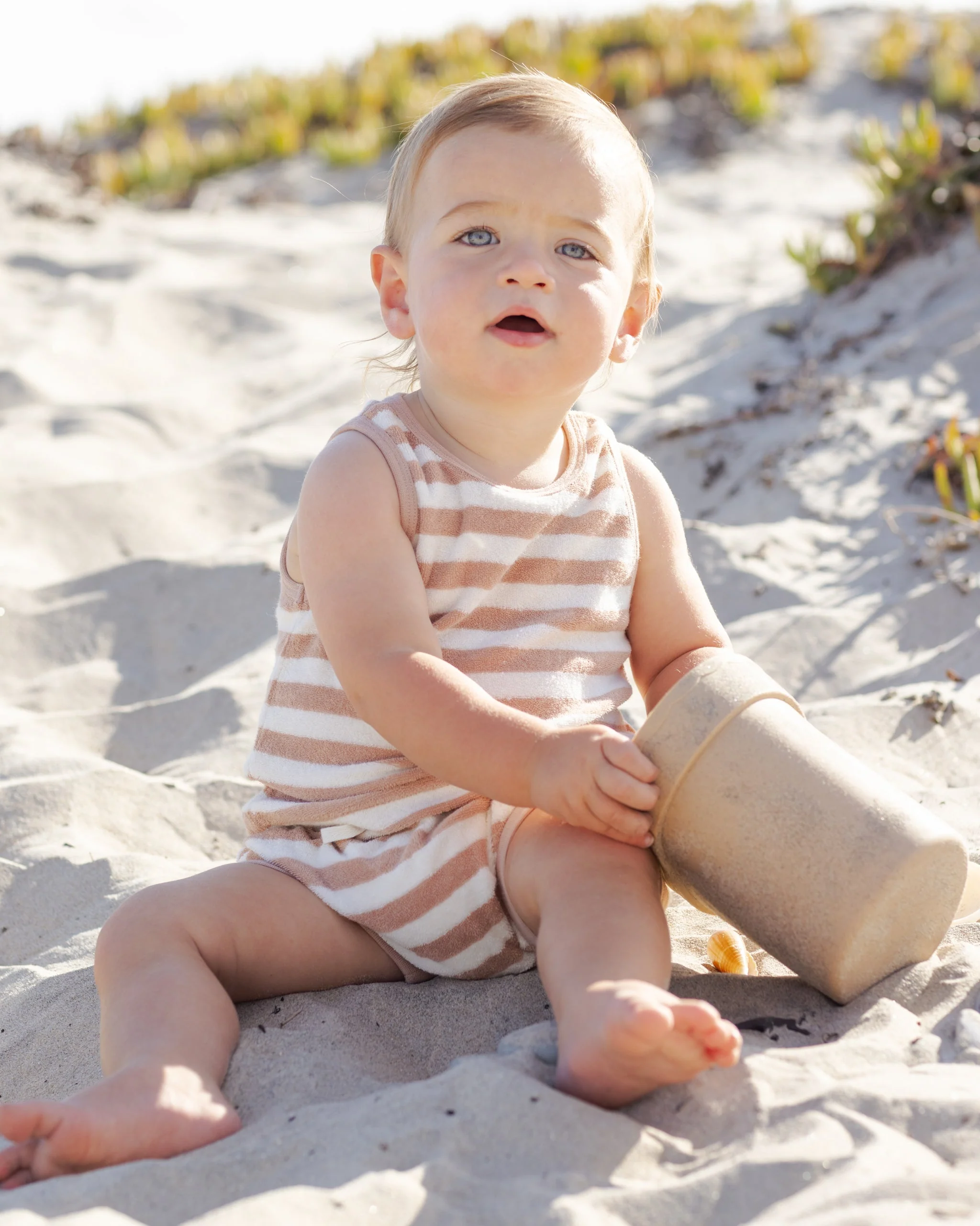 Terry Tank + Short Set Latte Stripe - Image 3