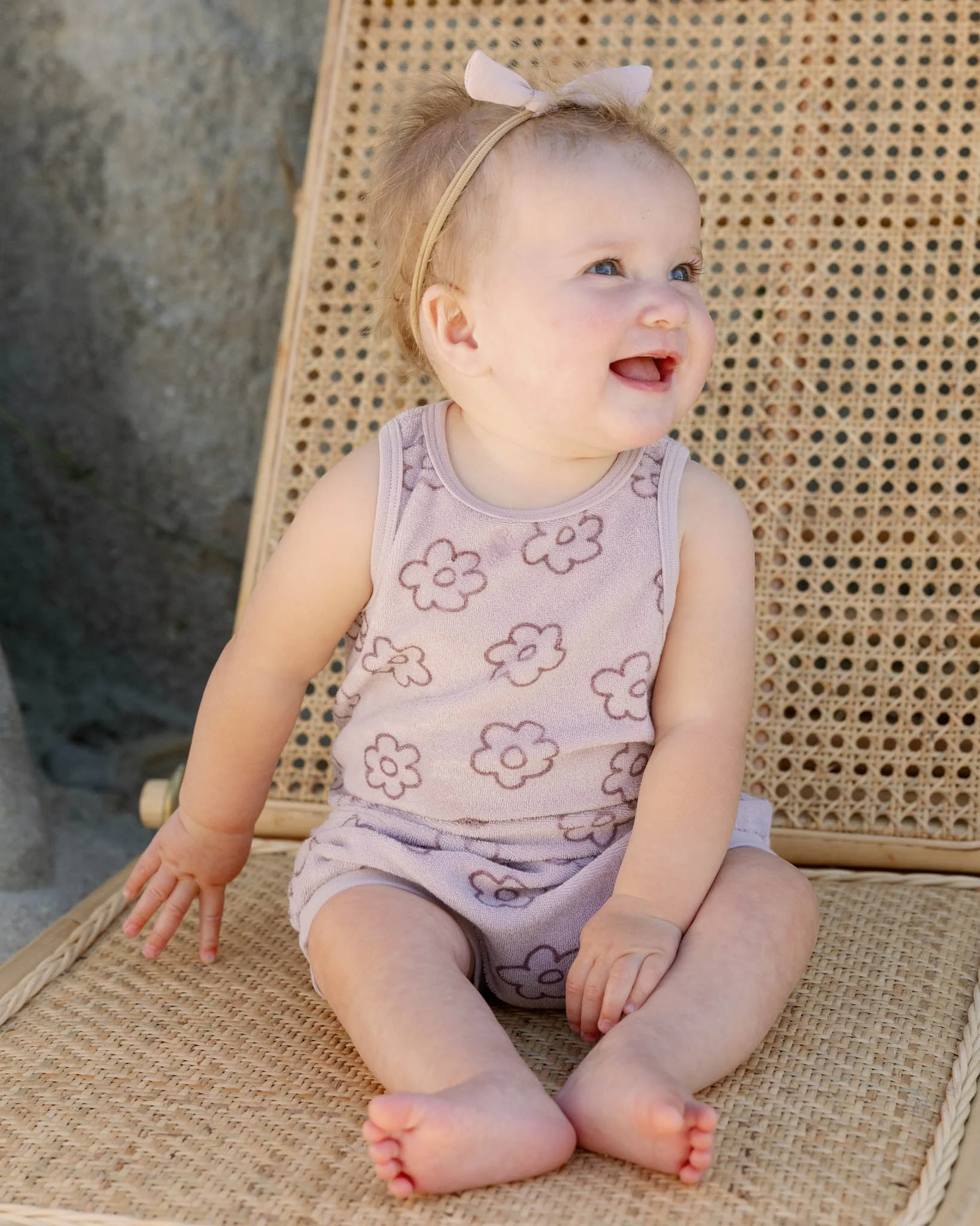 -Terry Tank + Short Set || Lavender- - Image 2
