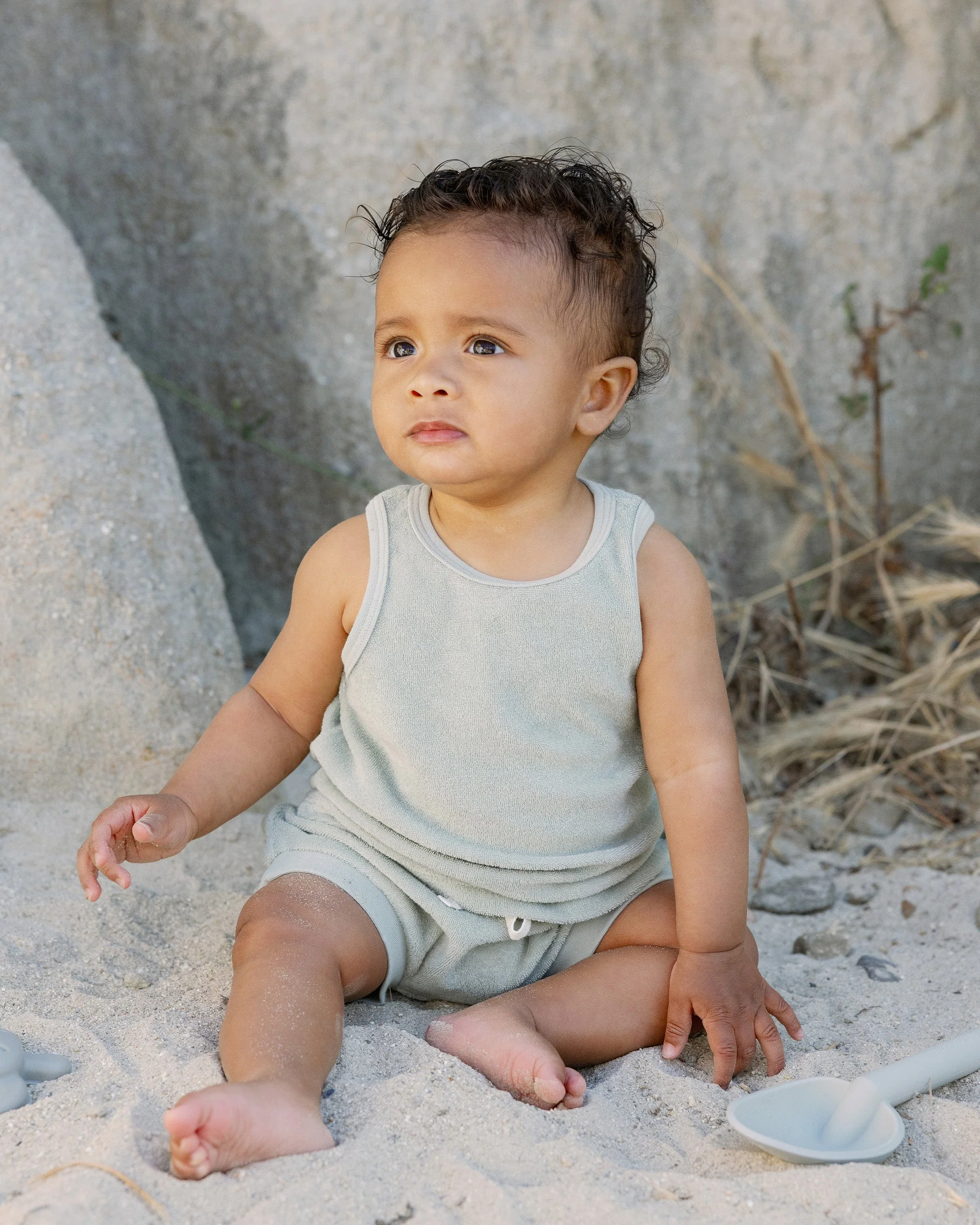 -Terry Tank + Short Set || Sage- - Image 2