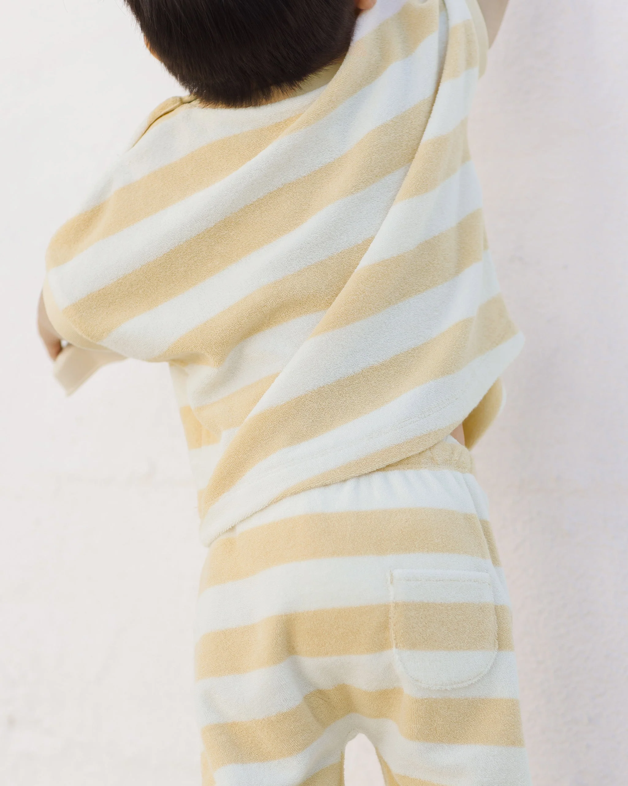 -Terry Tee + Pant Set || Yellow Stripe- - Image 3