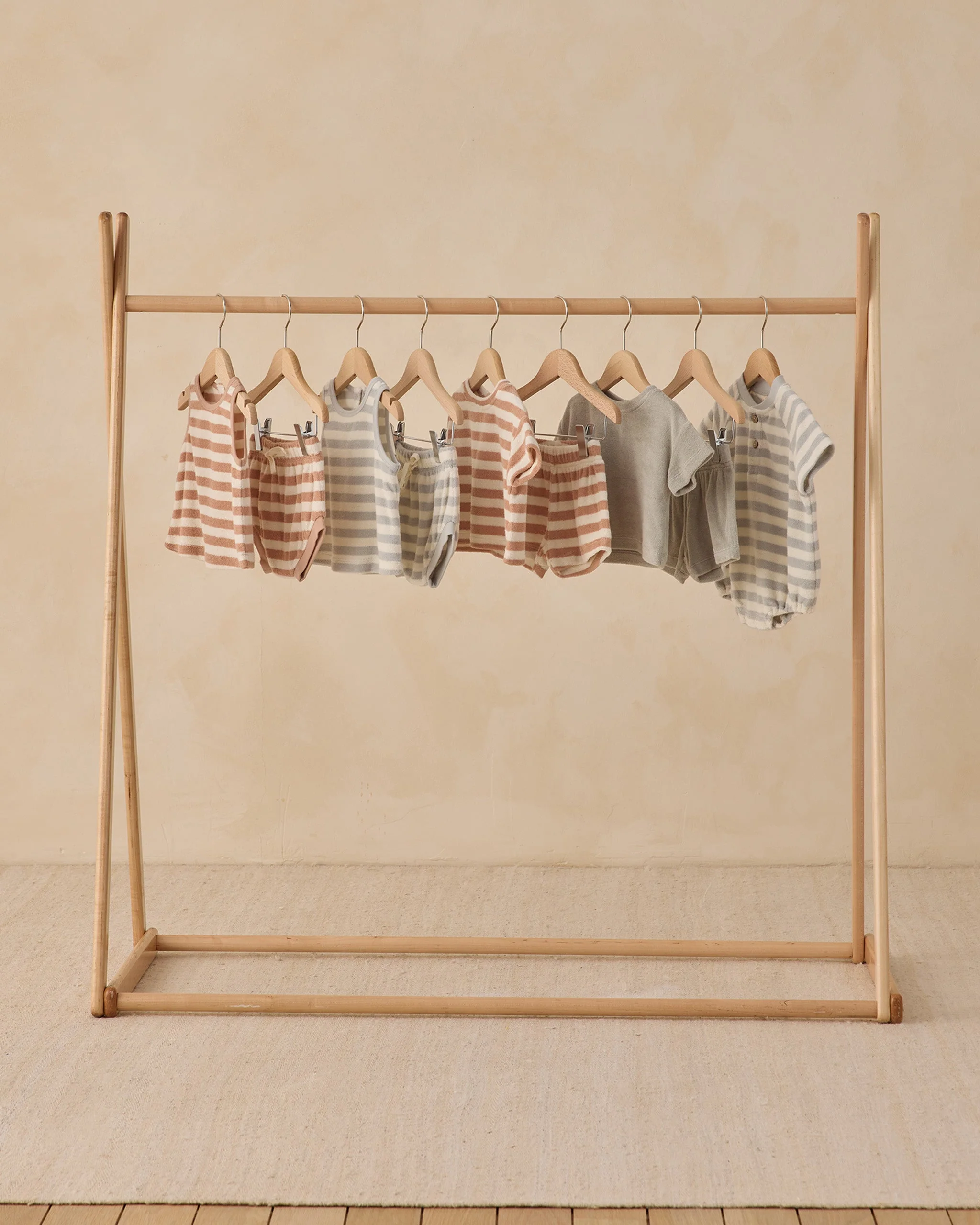 Terry Tee + Short Set Latte Stripe - Image 4