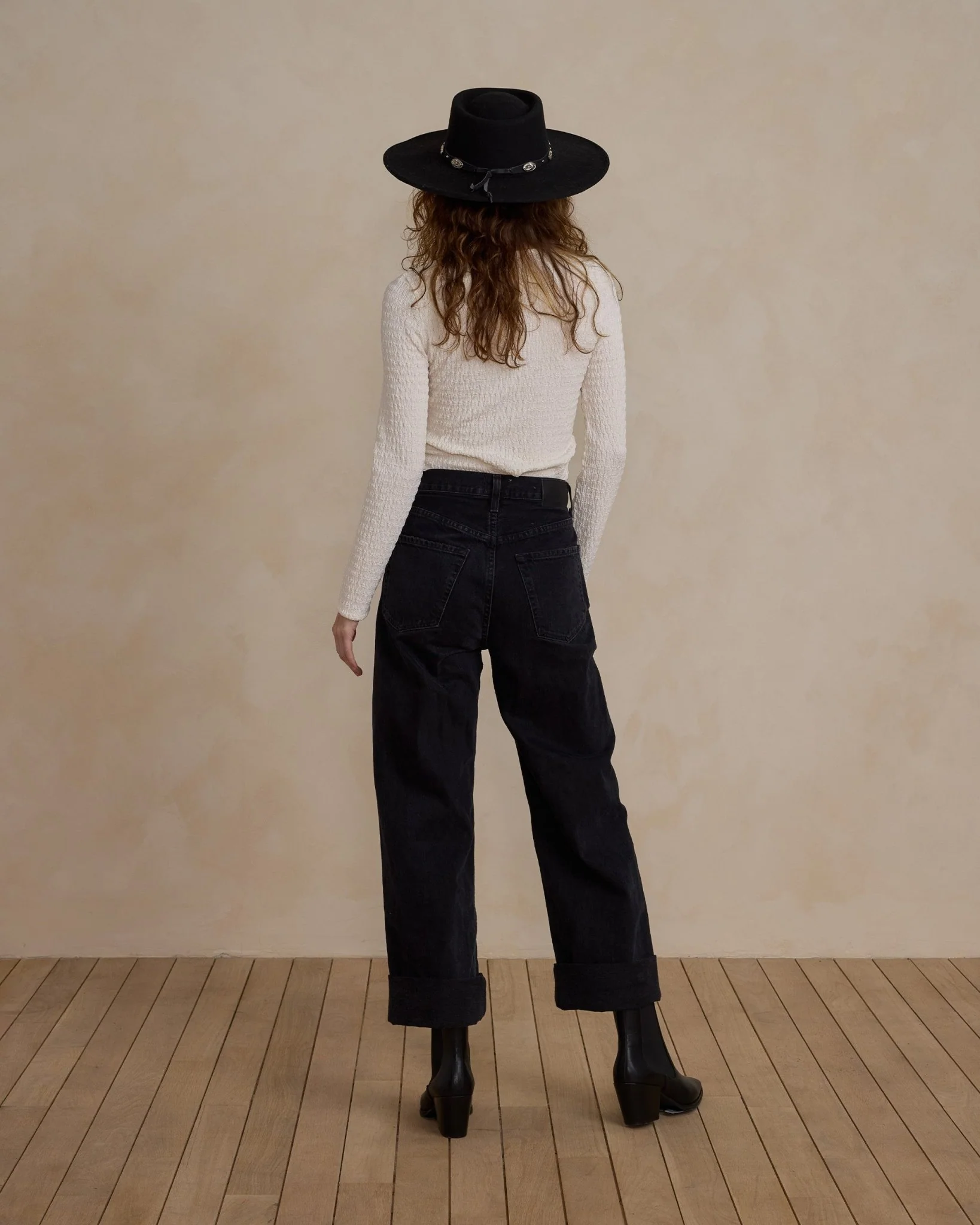 Textured Long Sleeve Tee | Ivory - Image 2