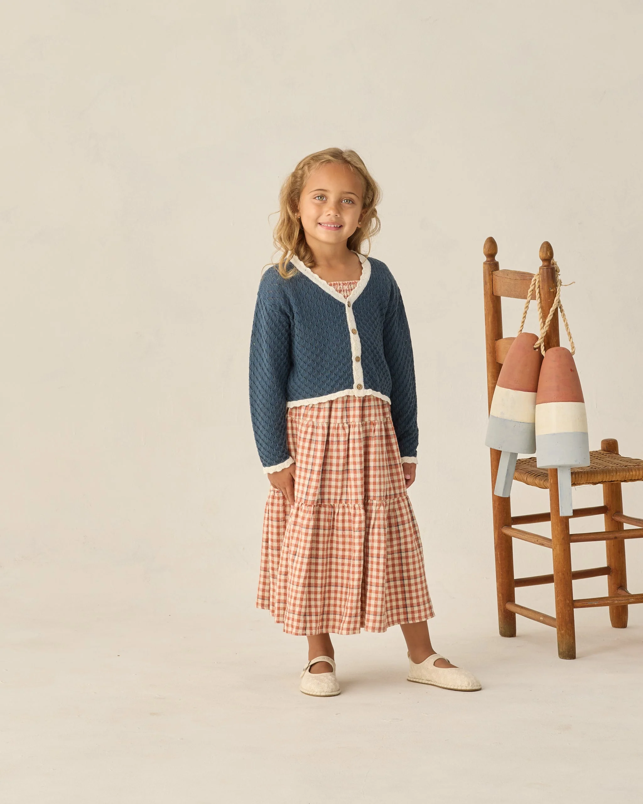 Tiered Midi Skirt Poppy Gingham - Image 6