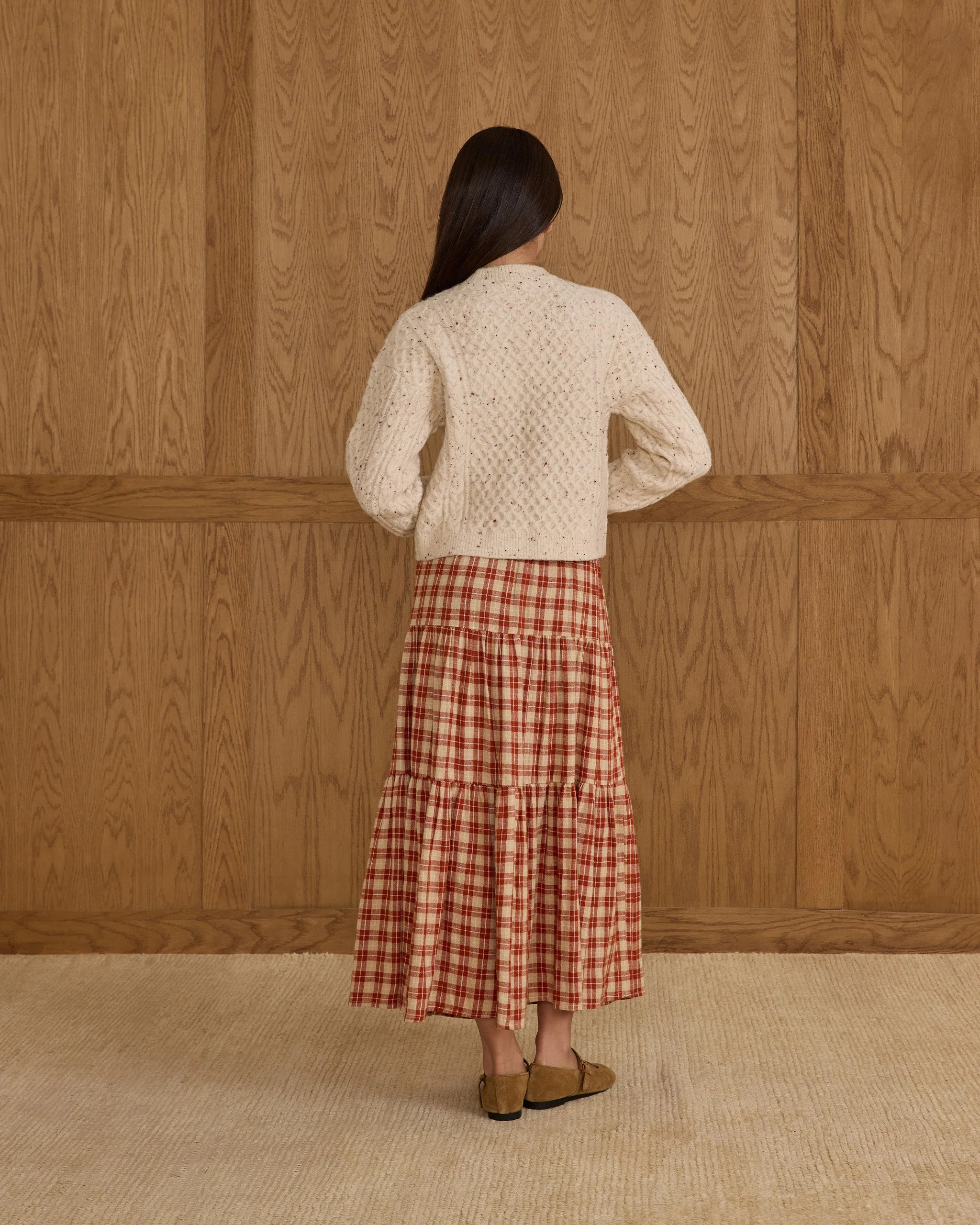 Tiered Midi Skirt || Red Plaid - Teen - Image 2