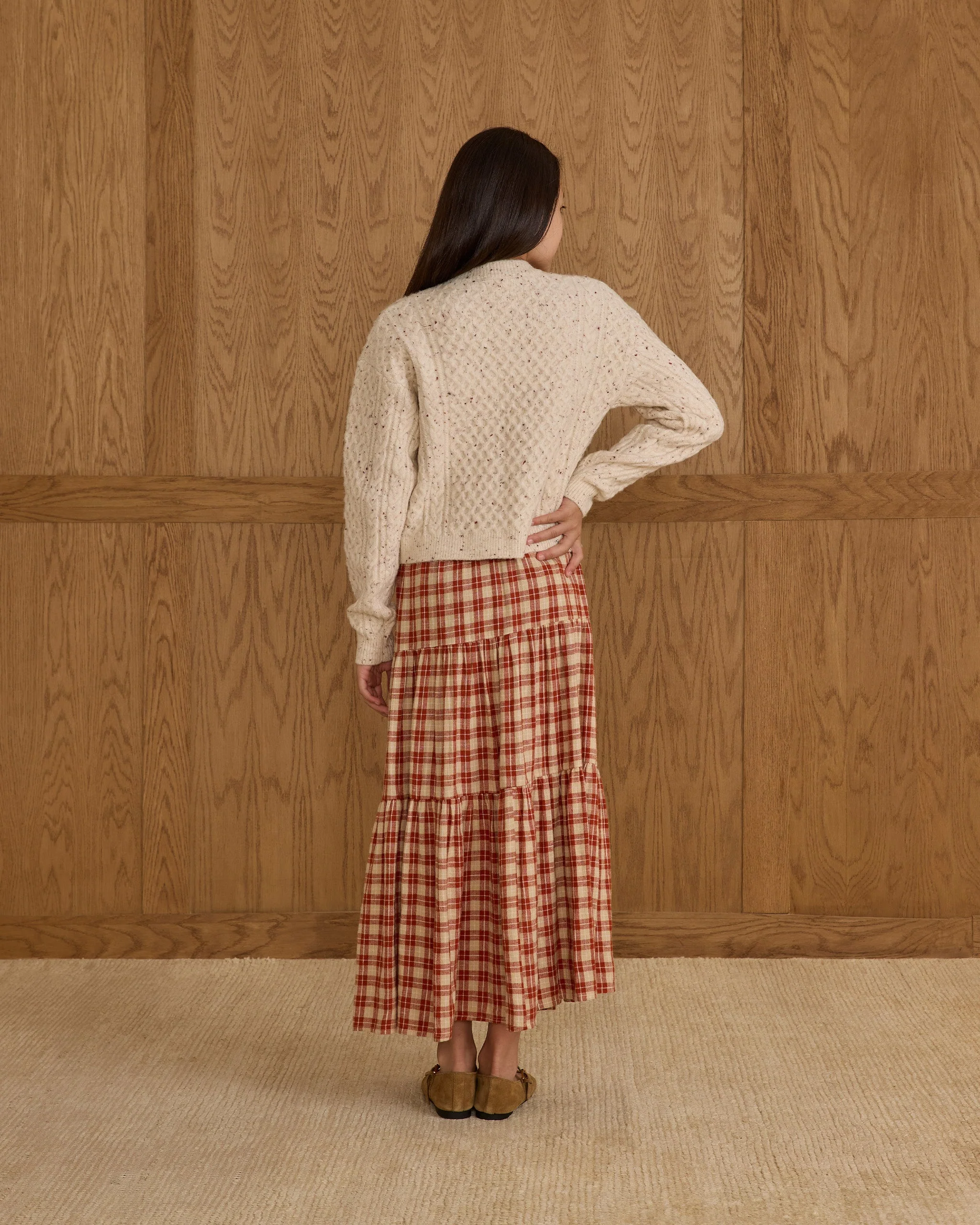 Tiered Midi Skirt || Red Plaid - Teen - Image 4