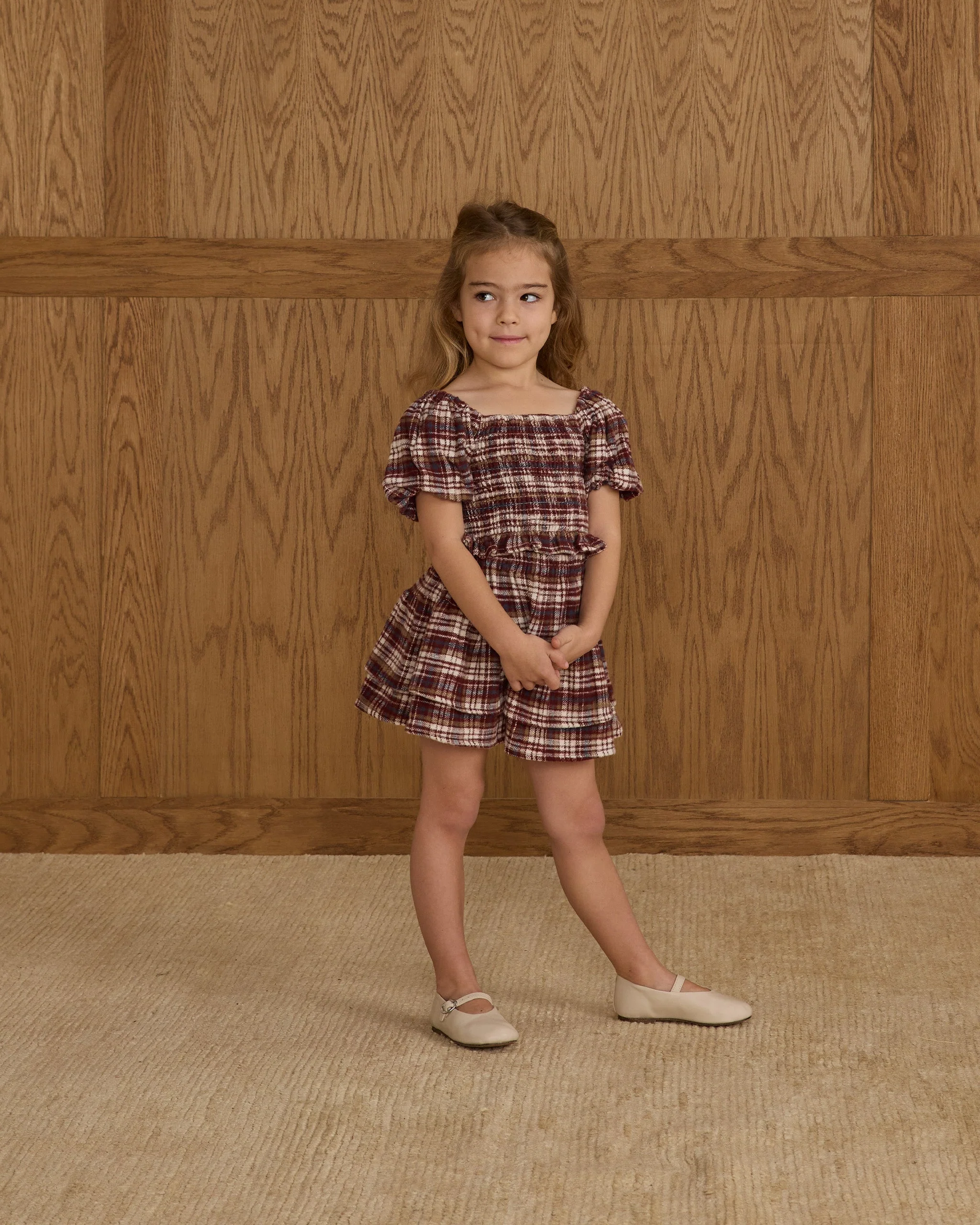 Trixie Top || Burgundy Plaid - Image 2