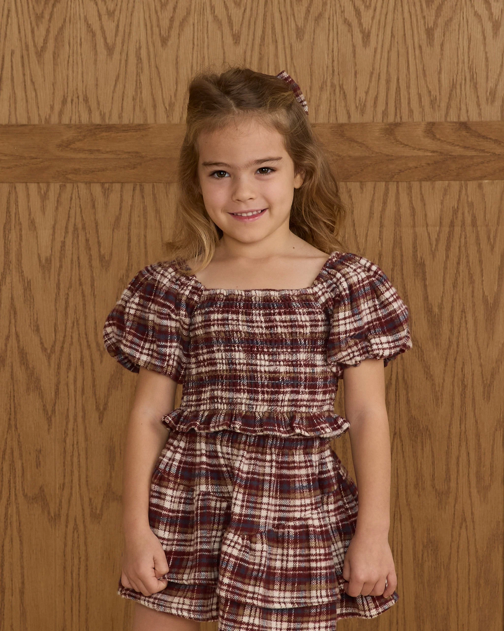 Trixie Top || Burgundy Plaid - Image 3