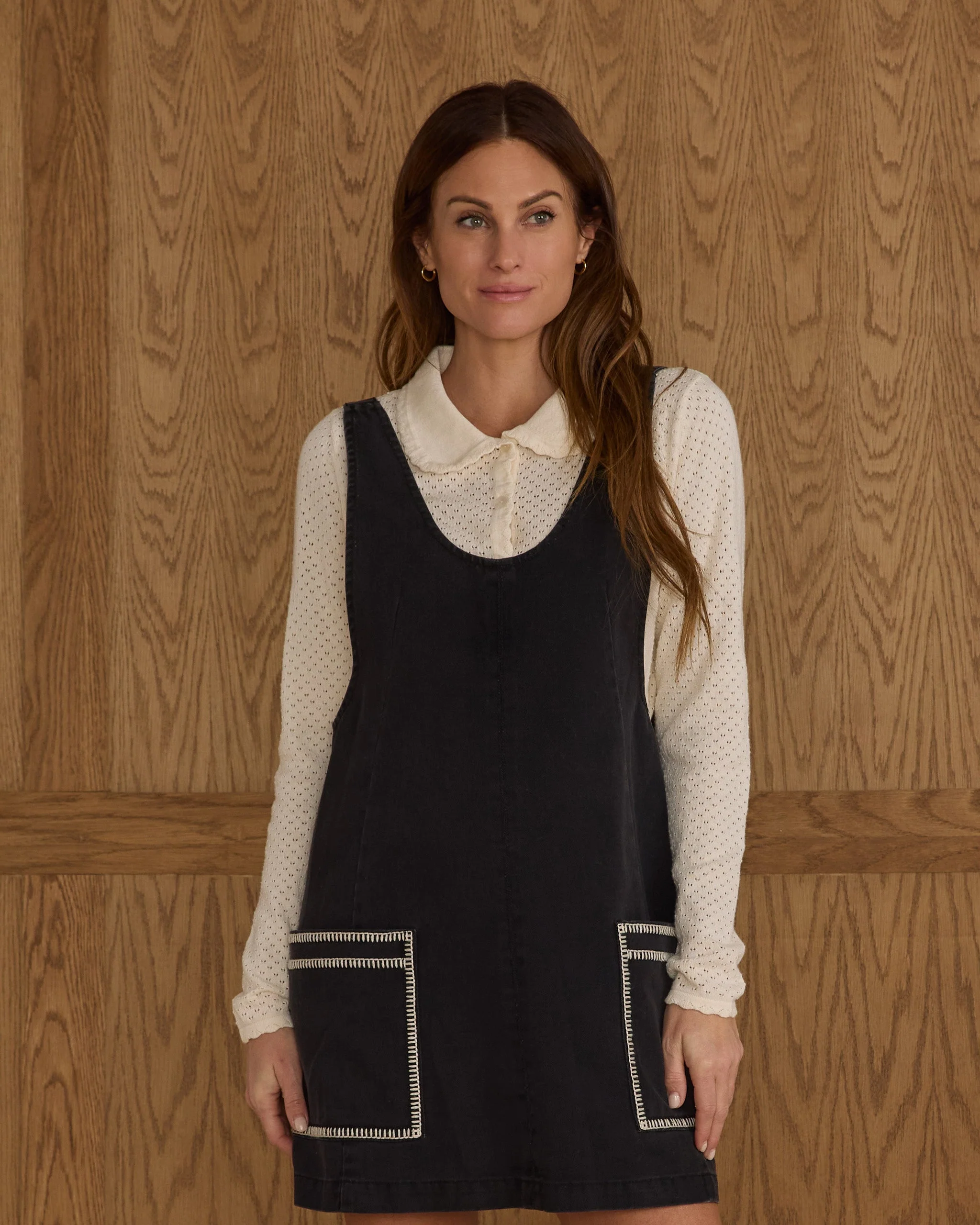 V Neck Overall Dress | Washed Black - Image 4