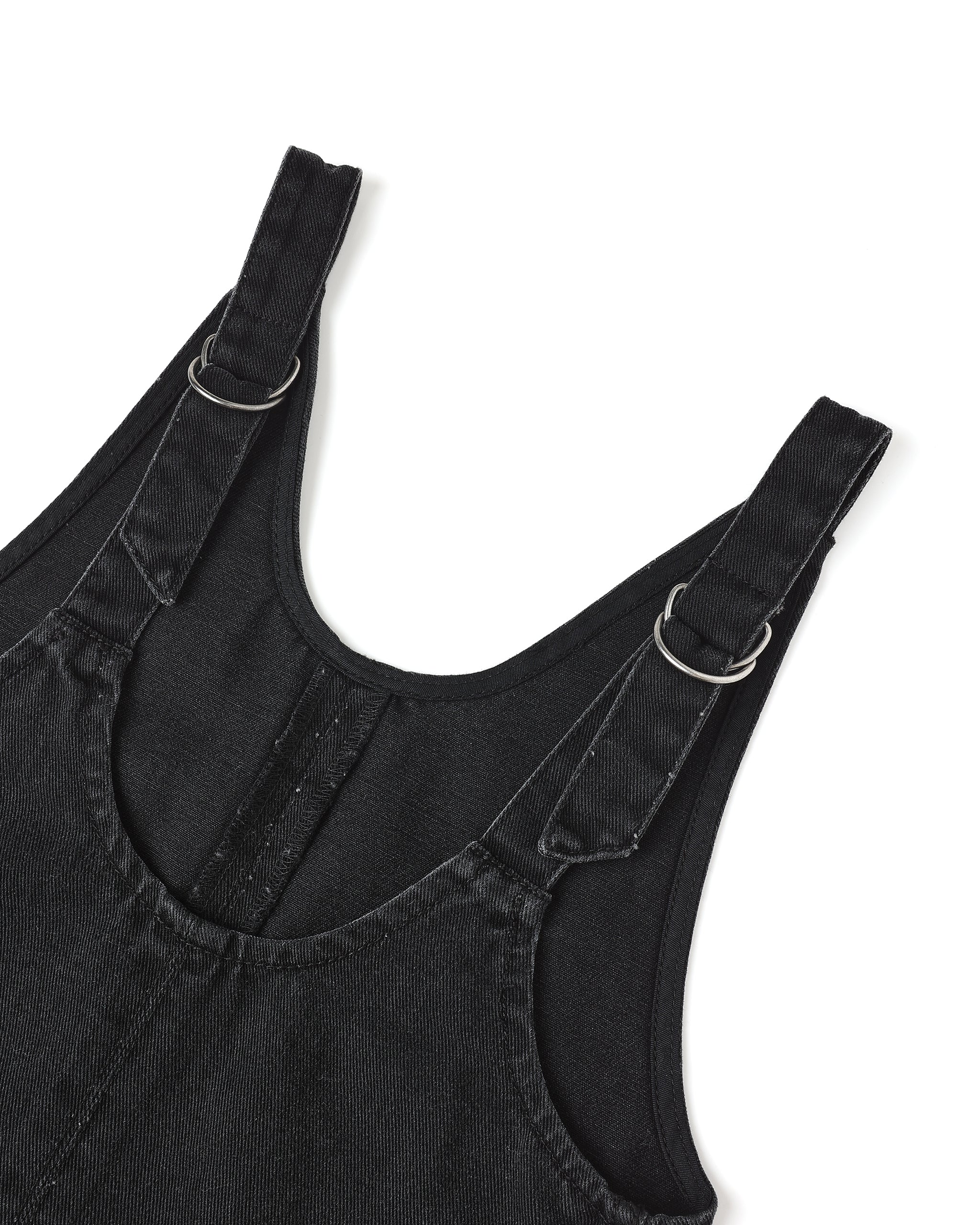 V-Neck Overall Dress || Washed Black - Image 2