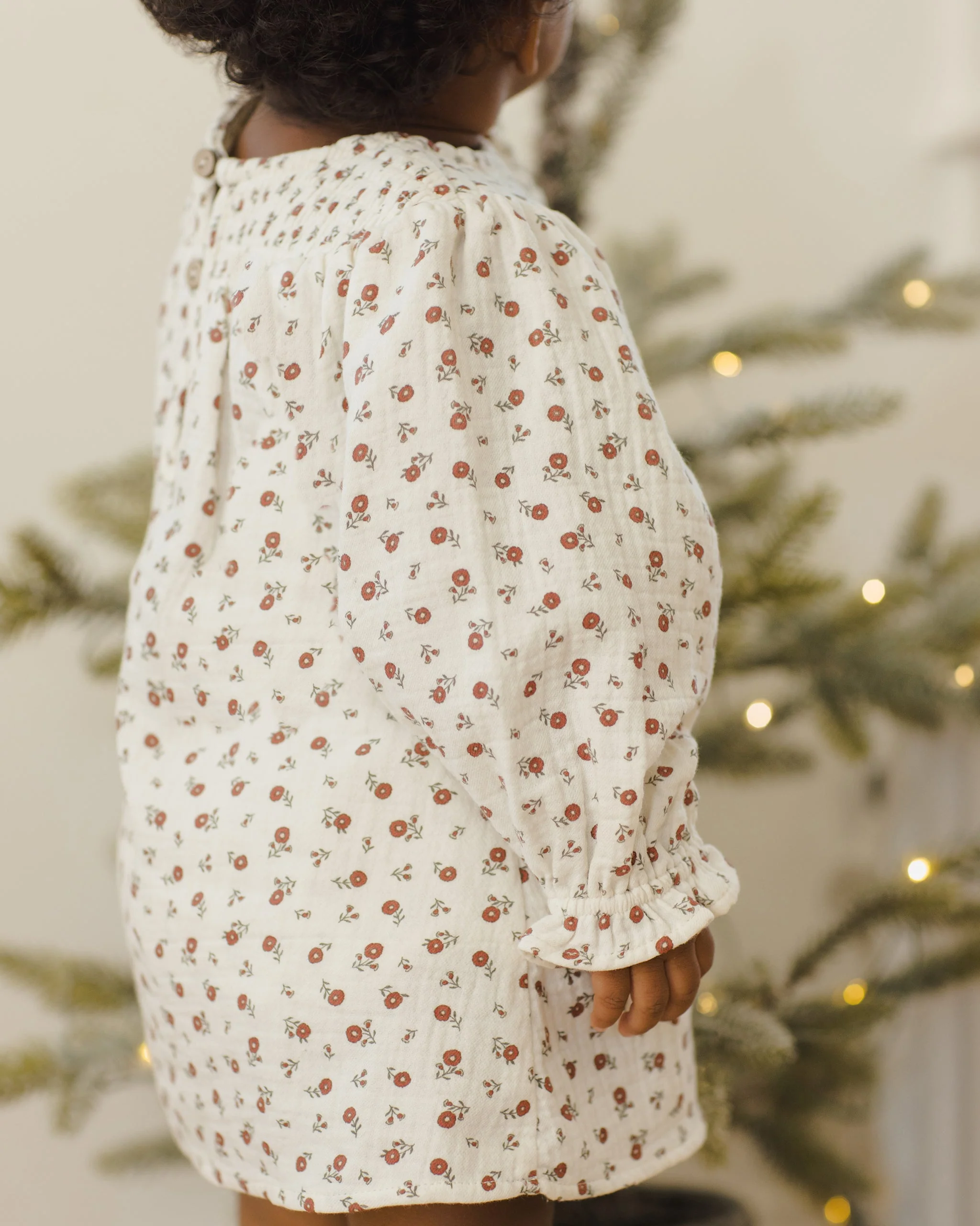 V Smocked Dress || Winter Ditsy - Image 4