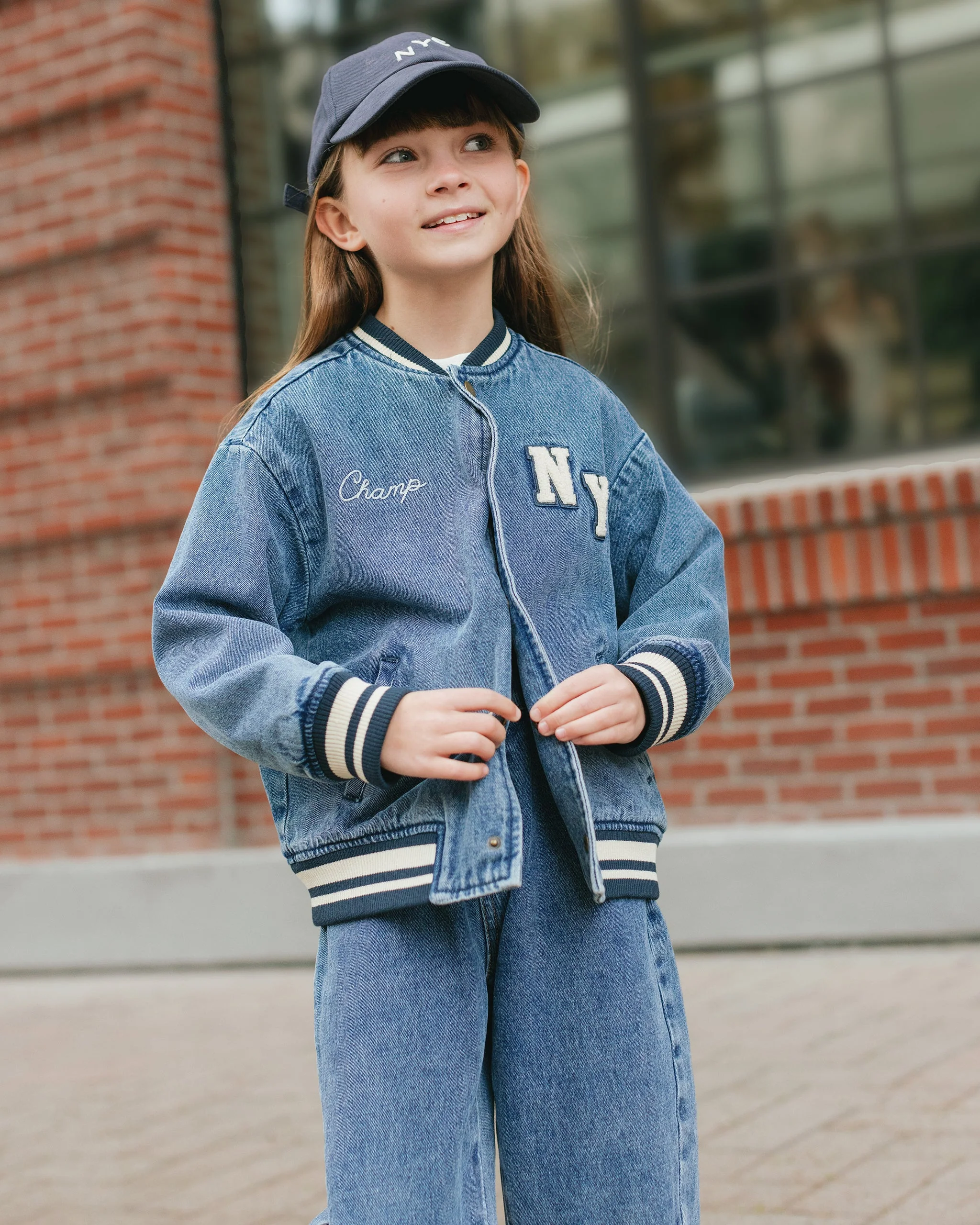 Varsity Jacket || Indigo Denim - Image 3
