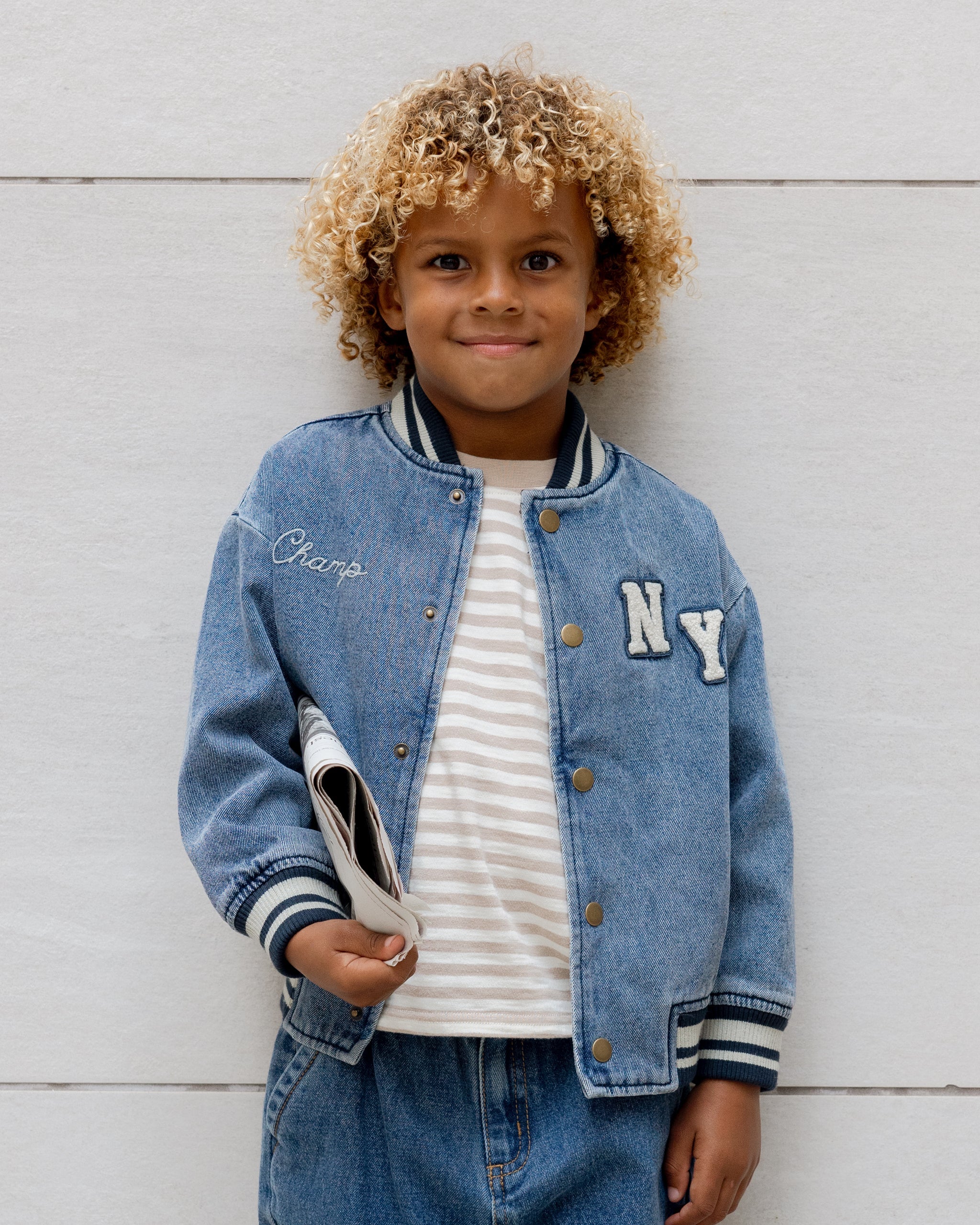Varsity Jacket || Indigo Denim - Image 5