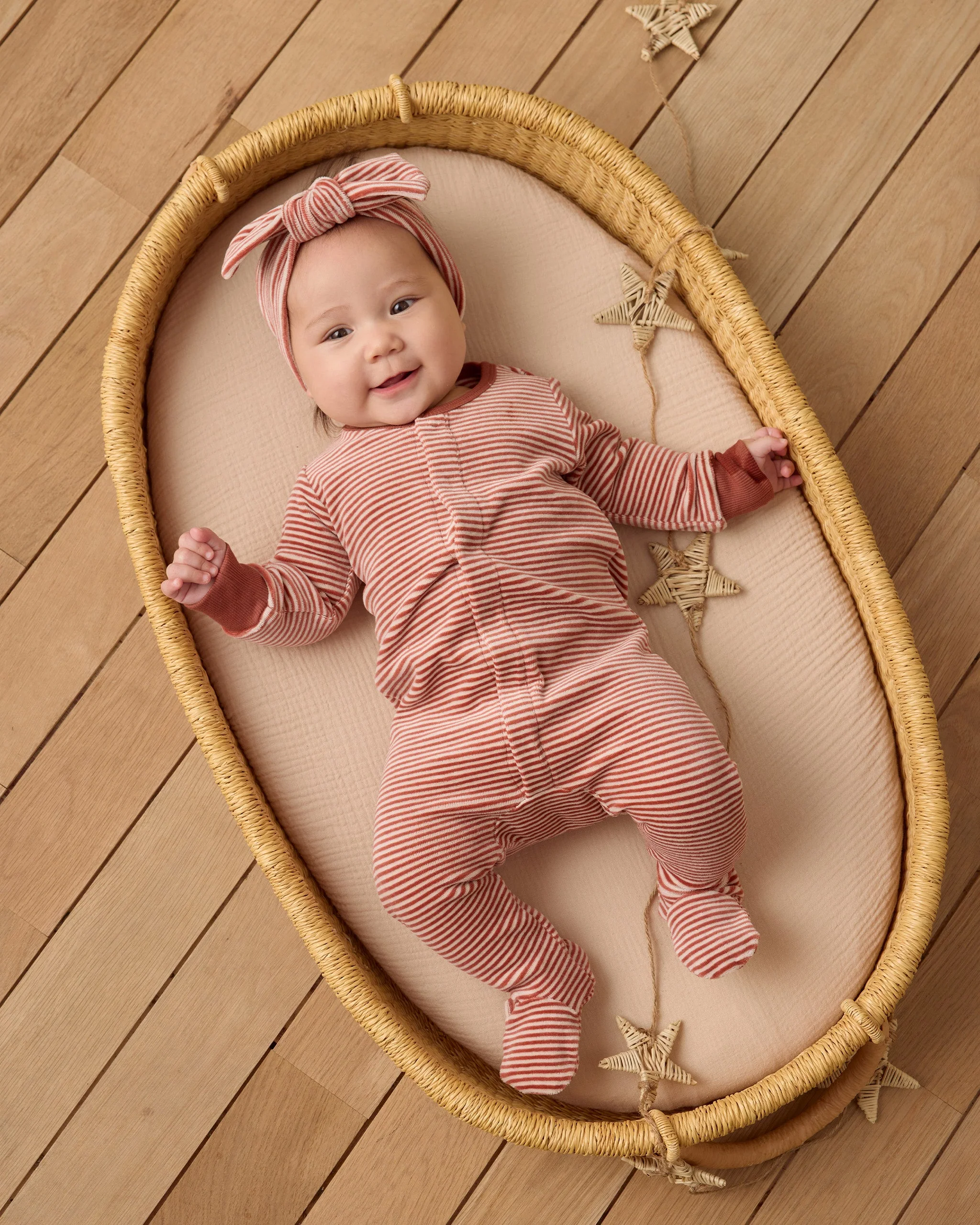 Velour Bow Headband || Candy Stripe - Image 3