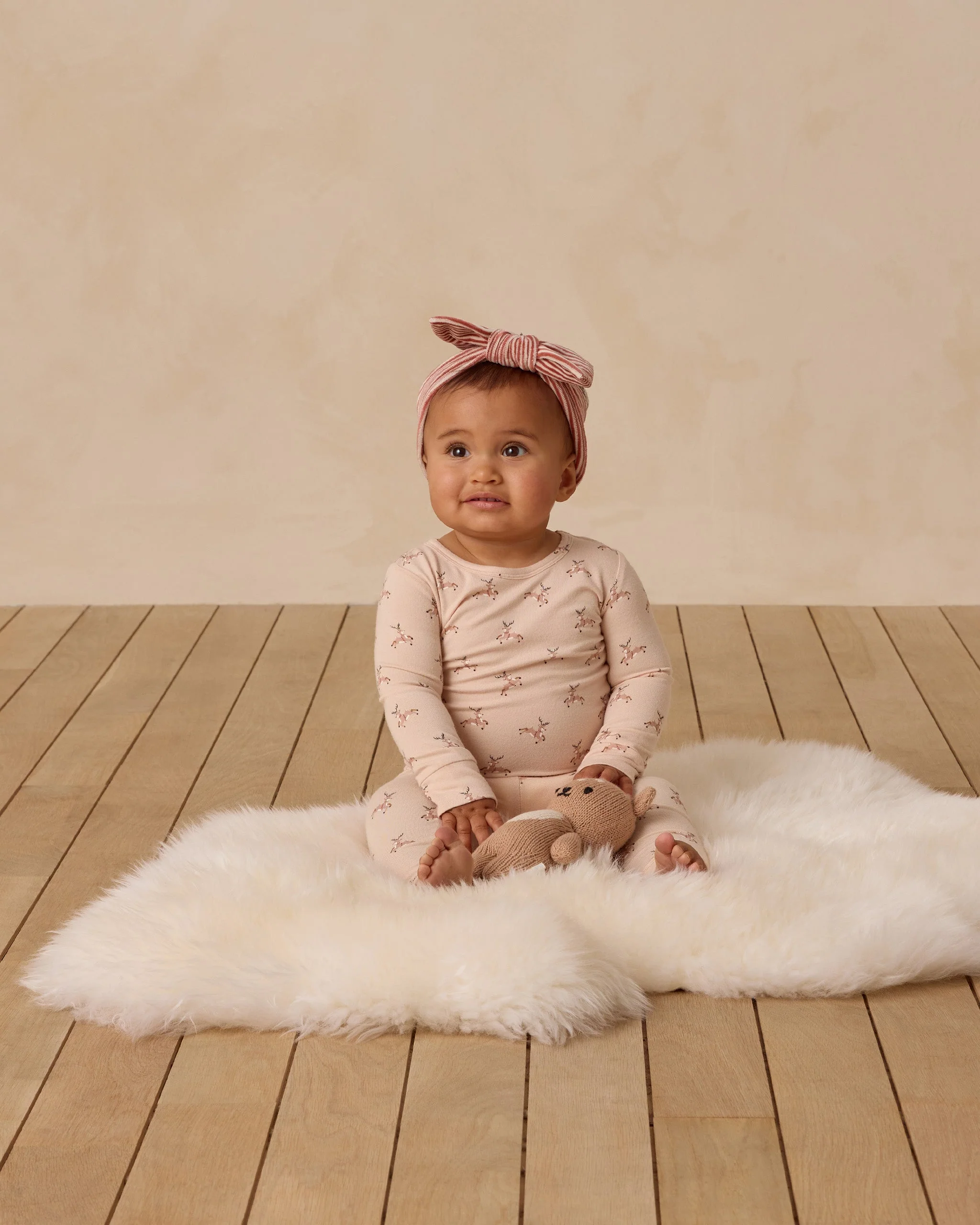 Velour Bow Headband || Candy Stripe - Image 6