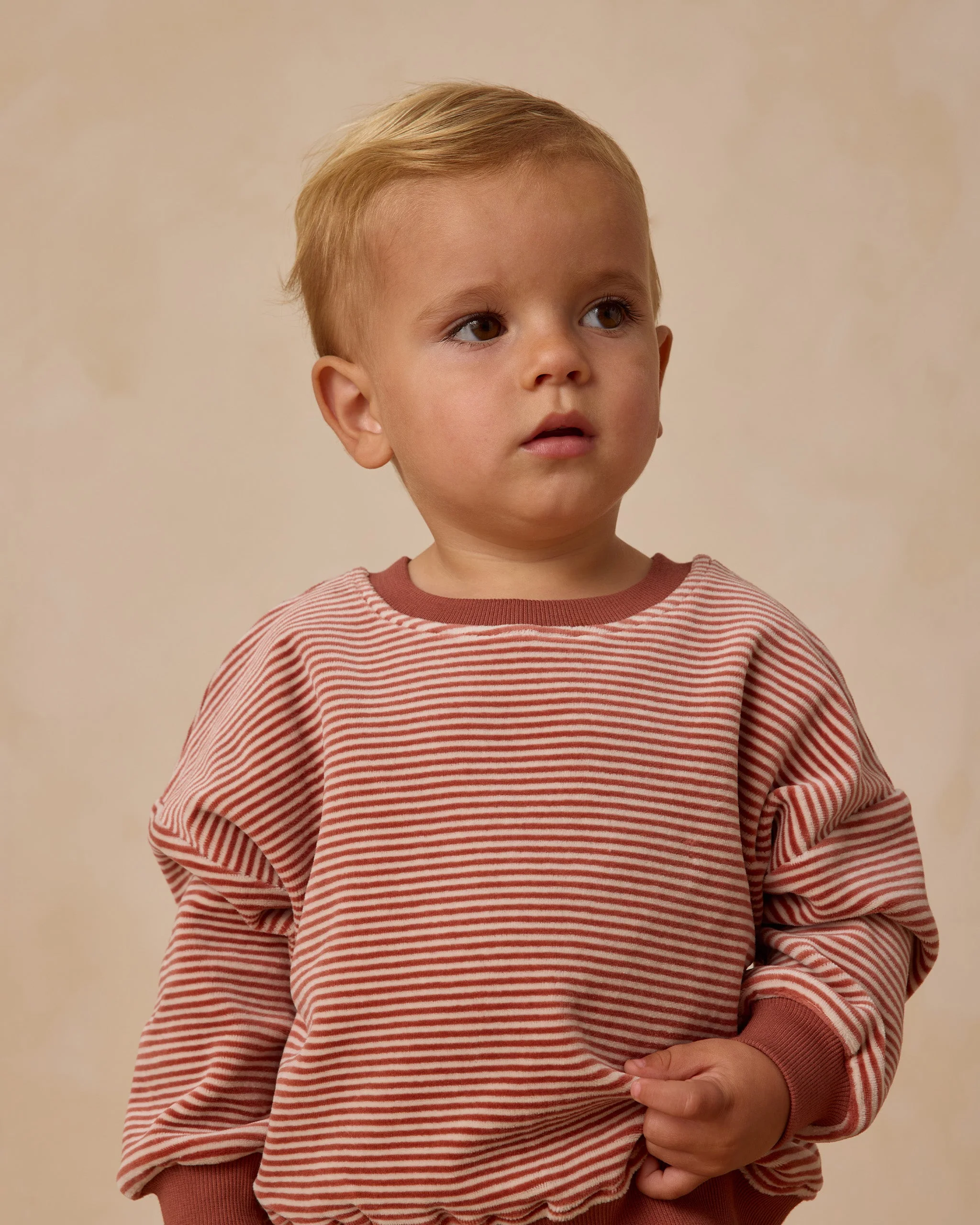 Velour Relaxed Sweatshirt || Candy Stripe - Image 2