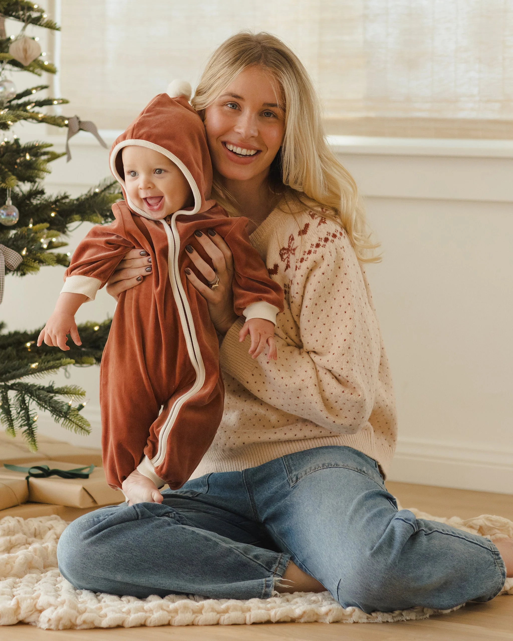 Velour Zip Jumpsuit || Cranberry - Image 4
