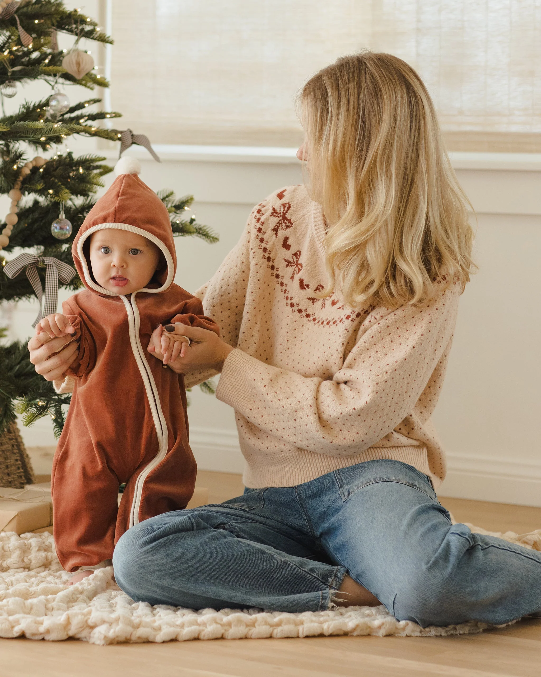 Velour Zip Jumpsuit || Cranberry - Image 6