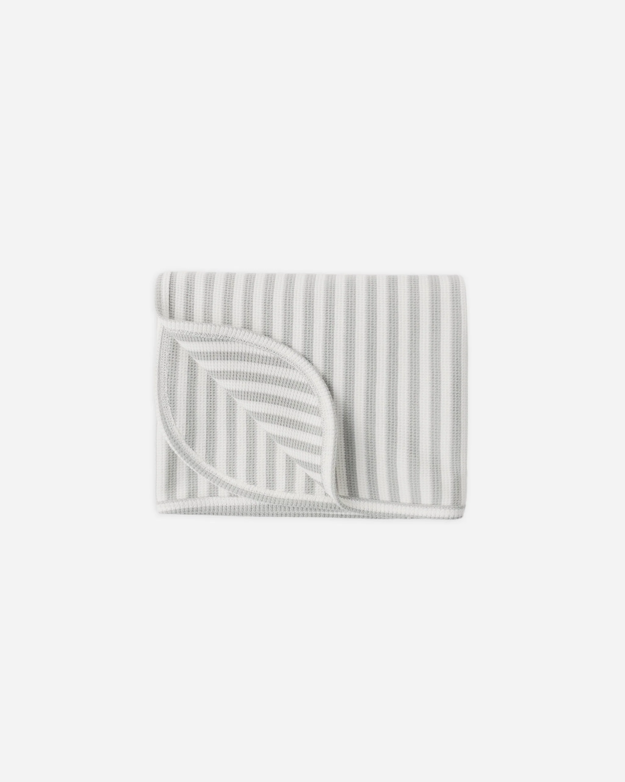 Waffle Baby Blanket Sage Stripe