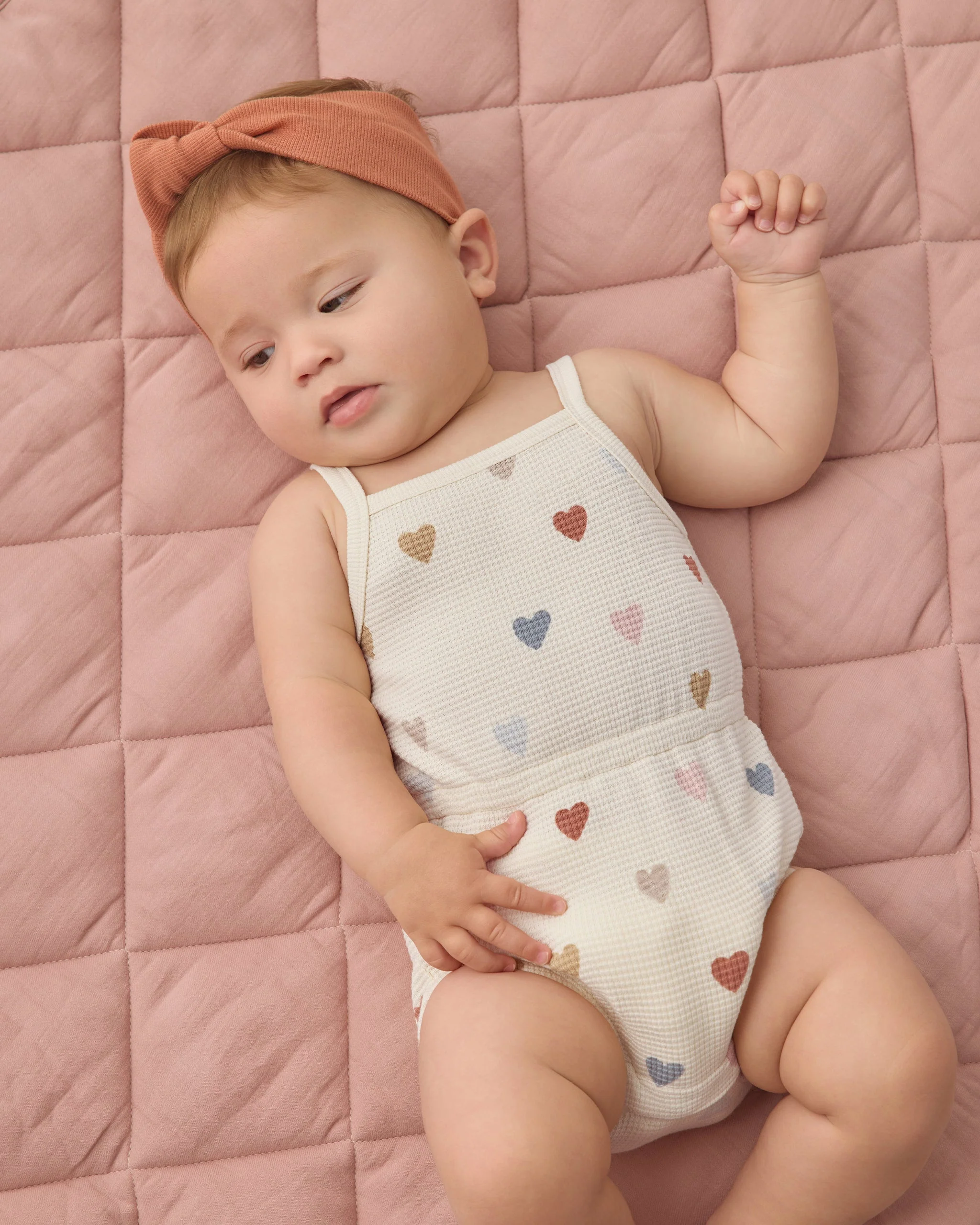 Waffle Cinch Romper Confetti Hearts - Image 2