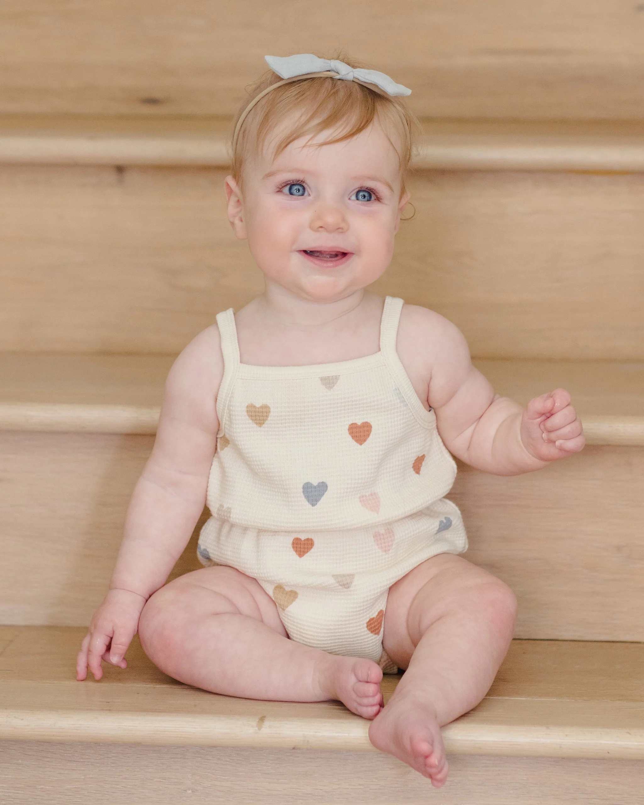 Waffle Cinch Romper Confetti Hearts - Image 4