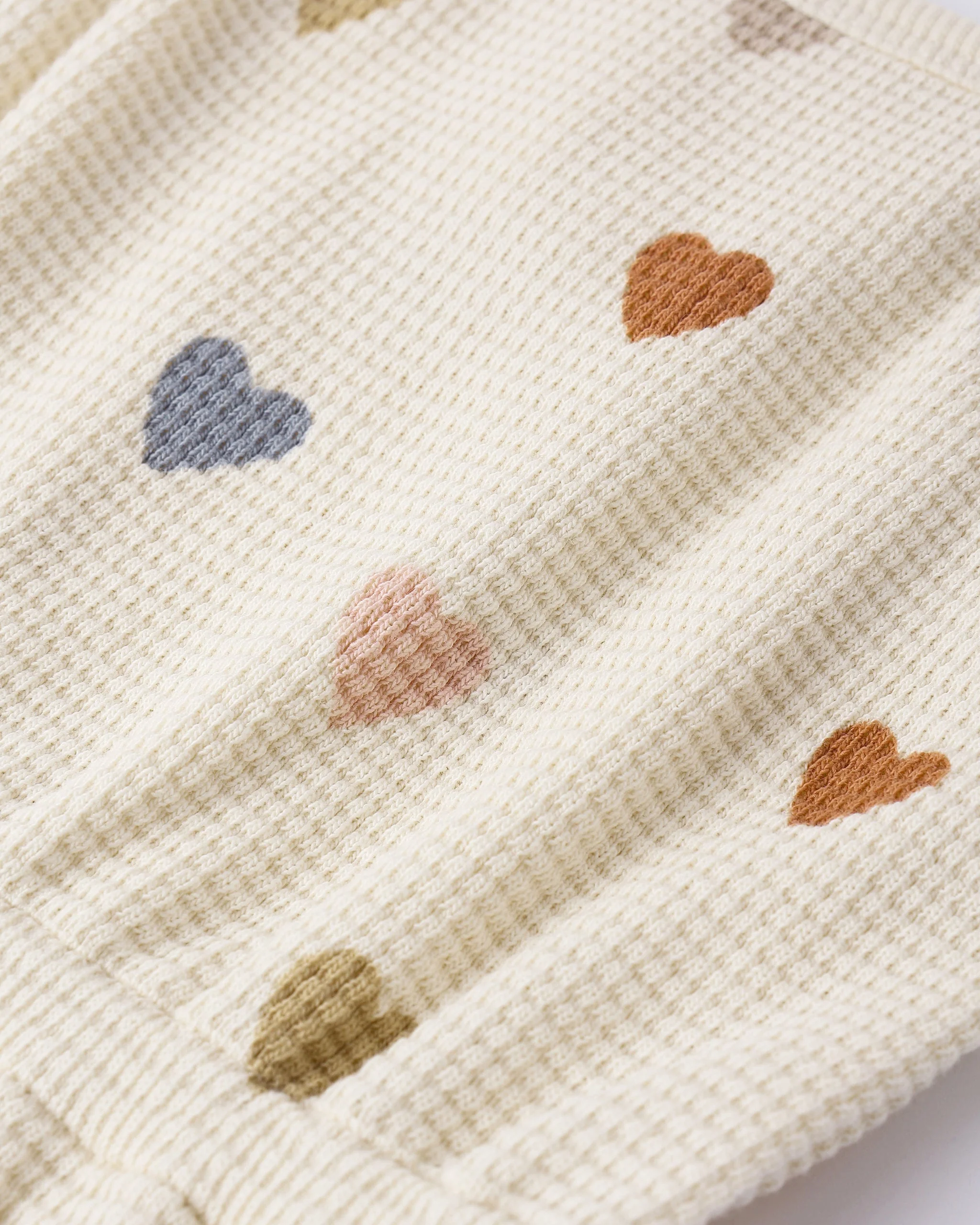 Waffle Cinch Romper Confetti Hearts - Image 6