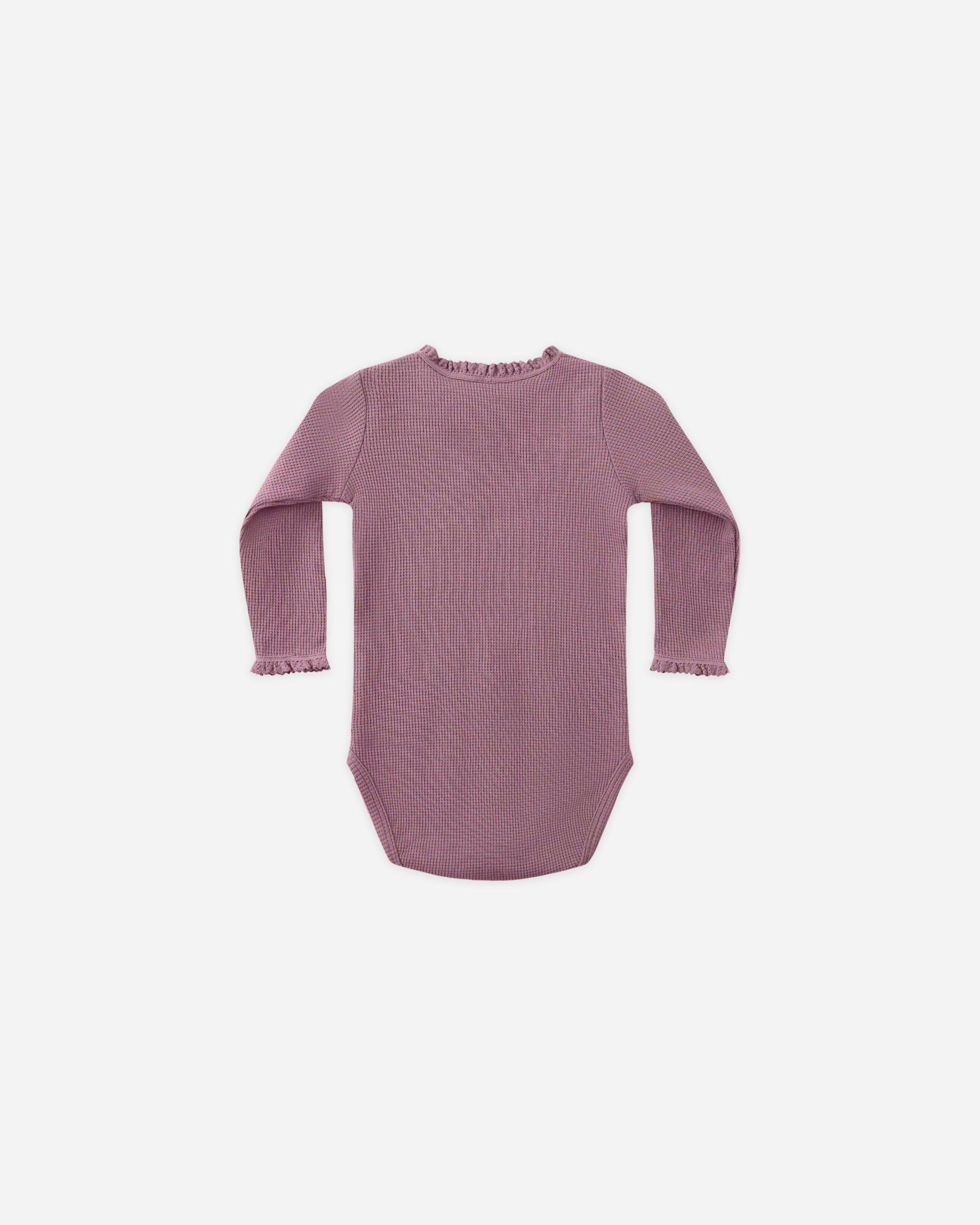 Waffle Long Sleeve Bodysuit || Mulberry - Image 2