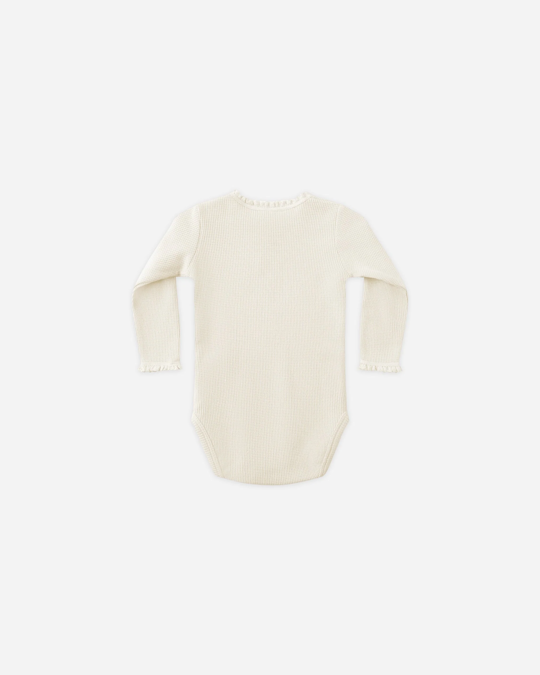 Waffle Long Sleeve Bodysuit || Natural - Image 2