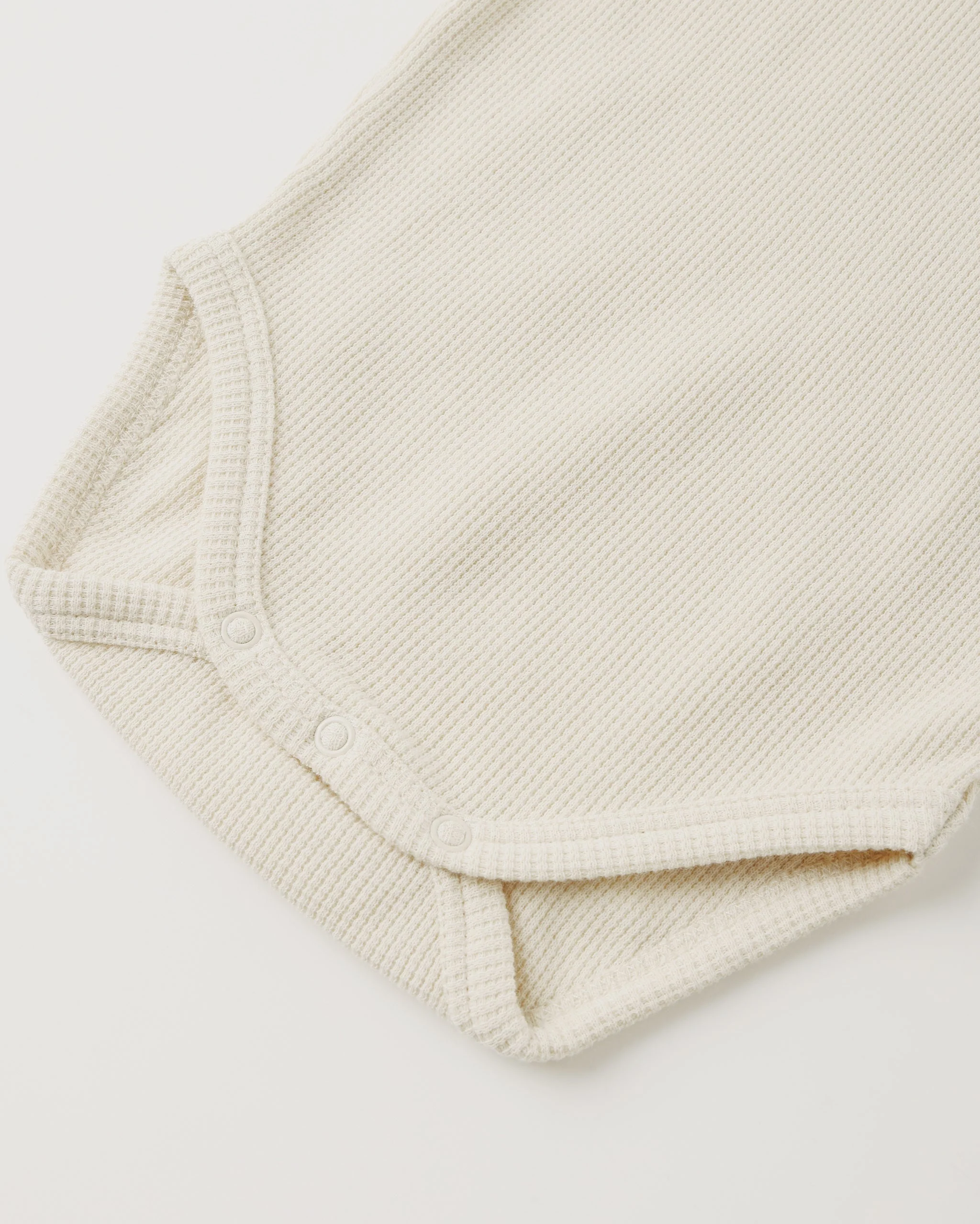 Waffle Long Sleeve Bodysuit || Natural - Image 7