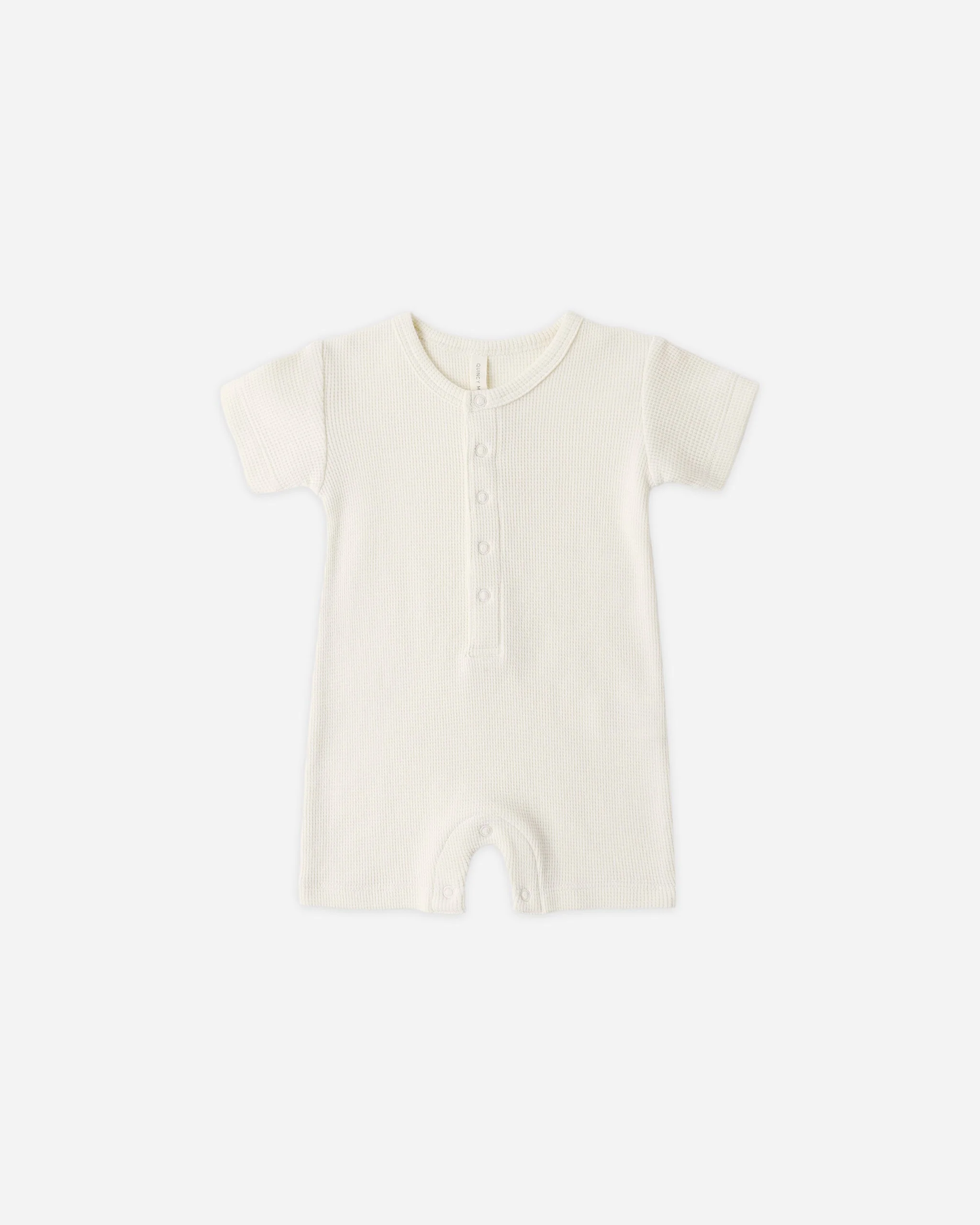 Waffle Snap Romper Natural