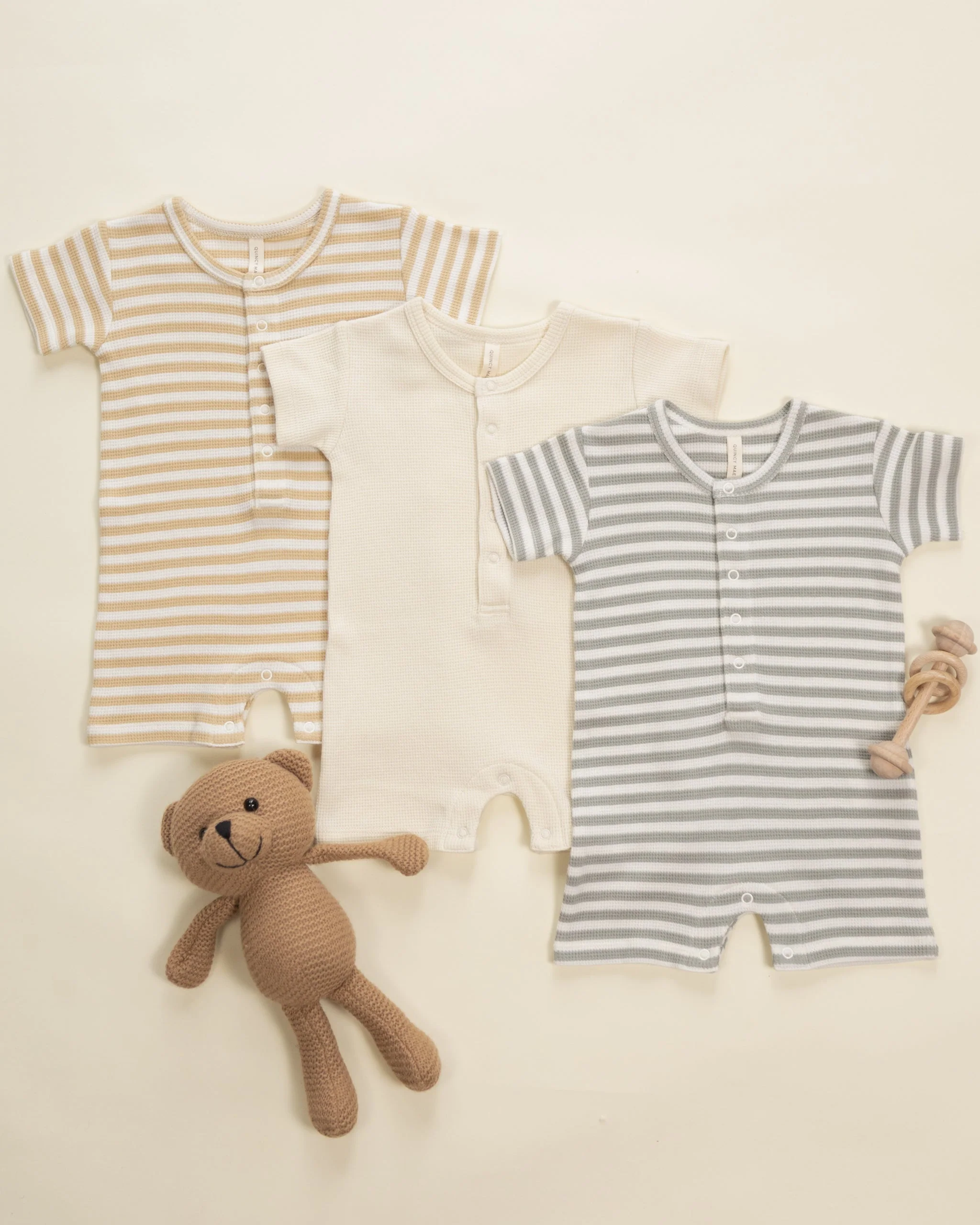 Waffle Snap Romper Natural - Image 6
