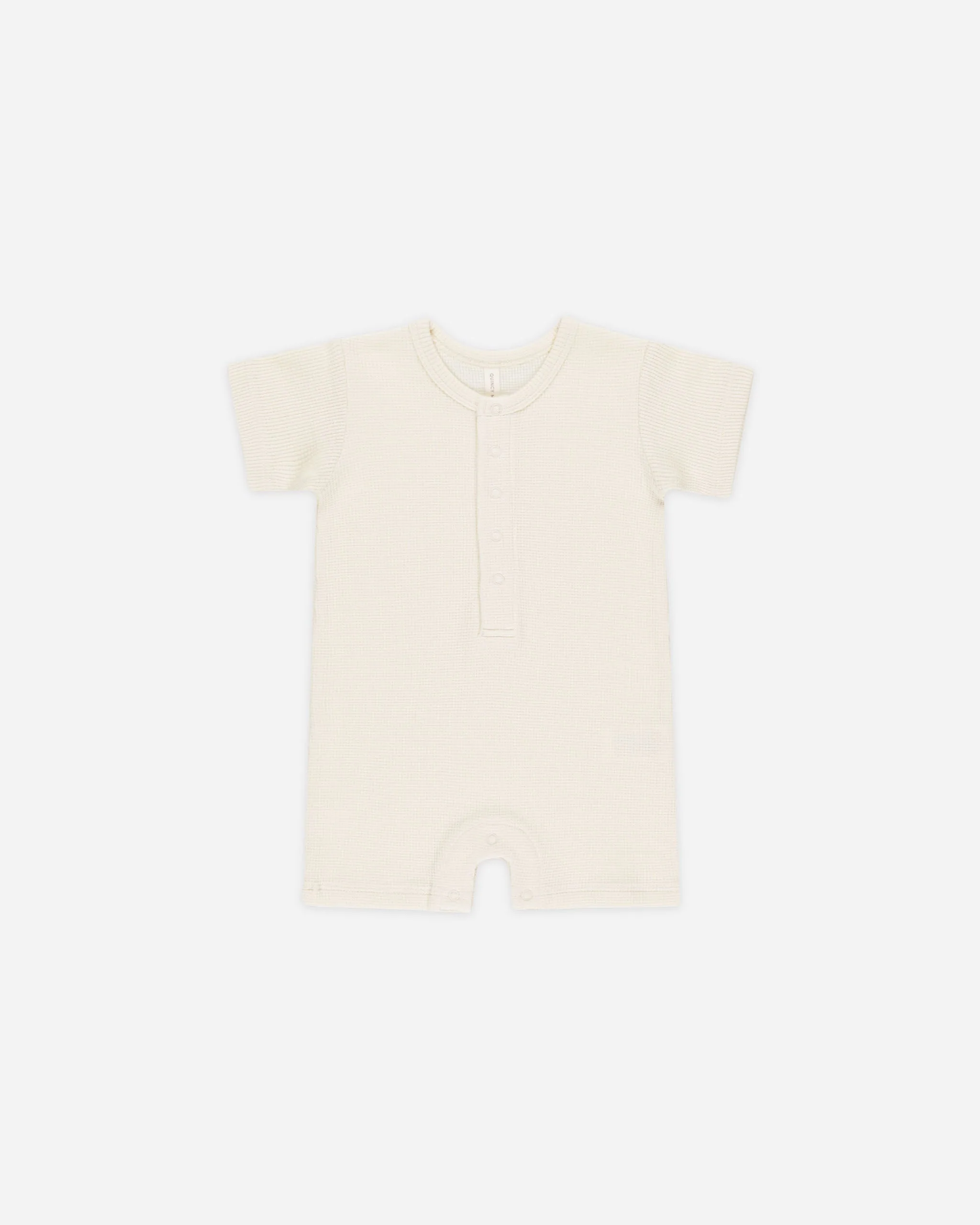 Waffle Snap Romper || Natural
