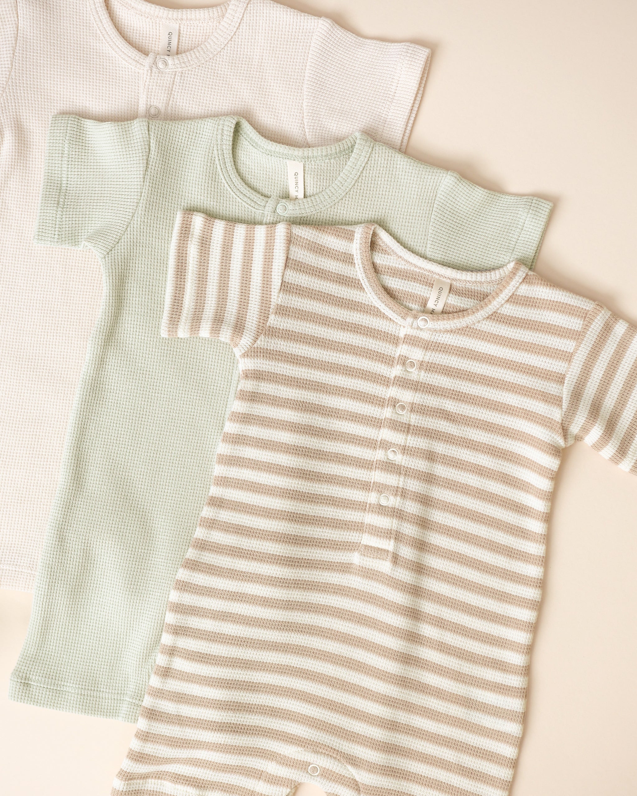 Waffle Snap Romper || Natural - Image 4