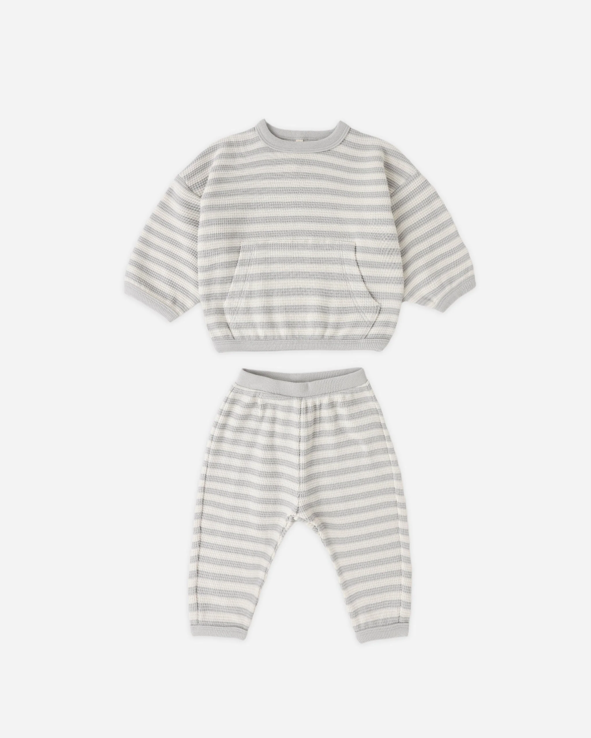 Waffle Sweater Set Sky Stripe