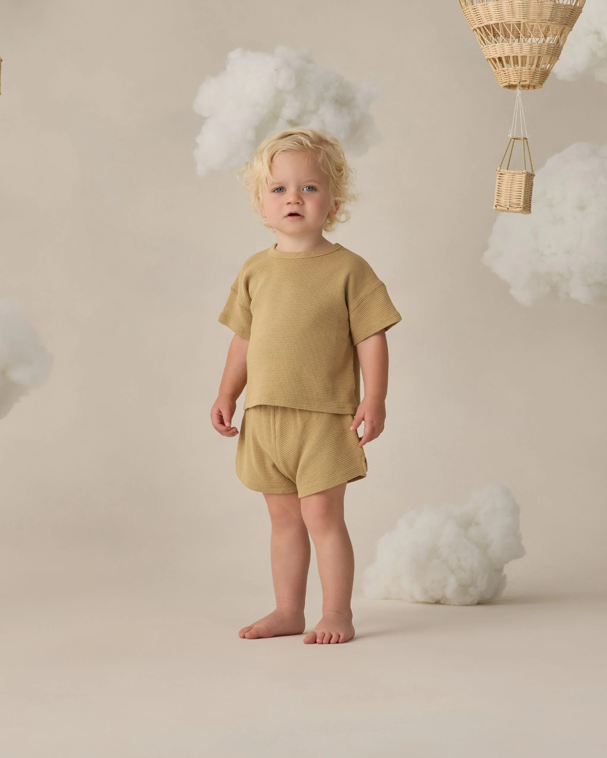 Waffle Tee + Short Set Honey - Image 2
