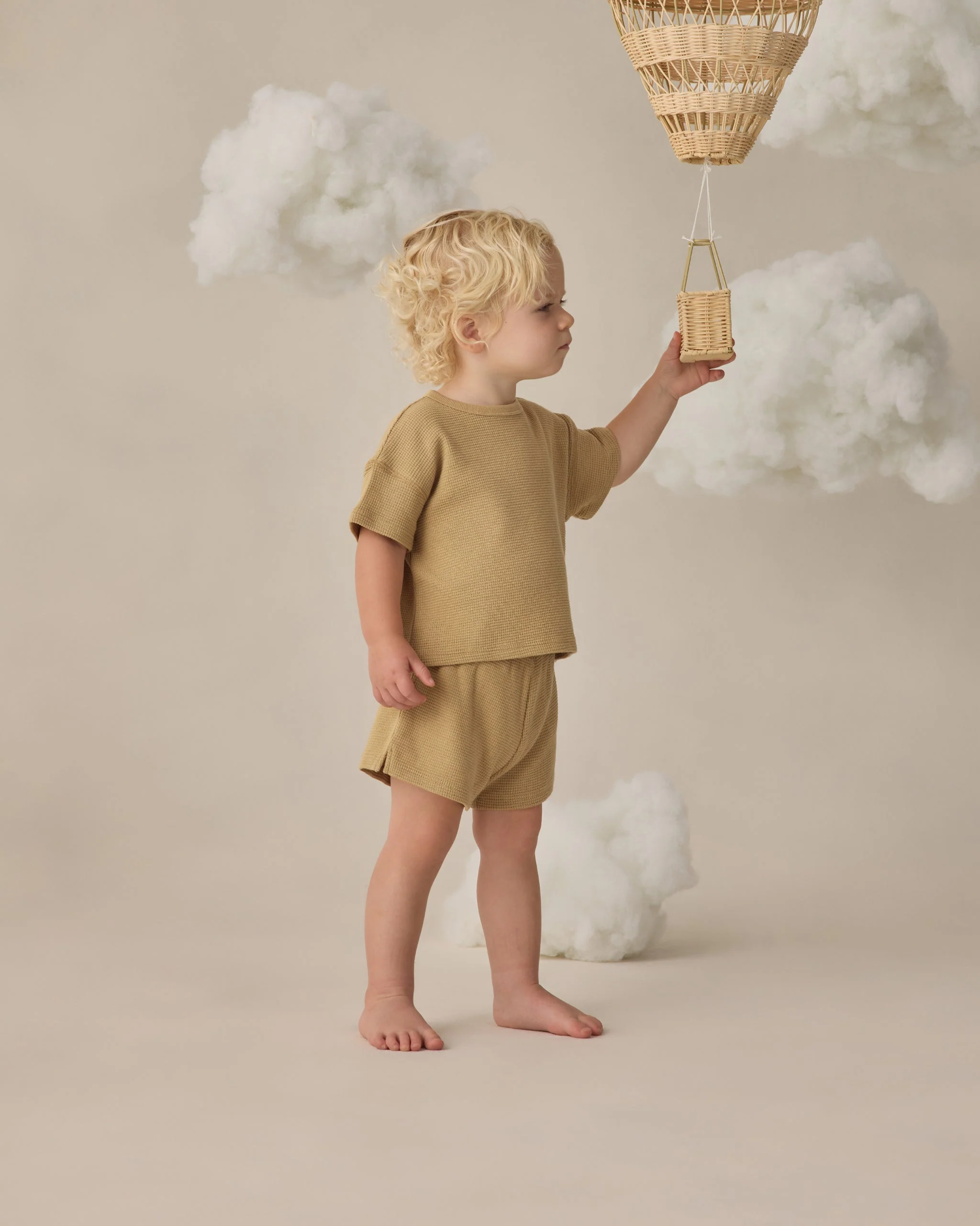 Waffle Tee + Short Set Honey - Image 5