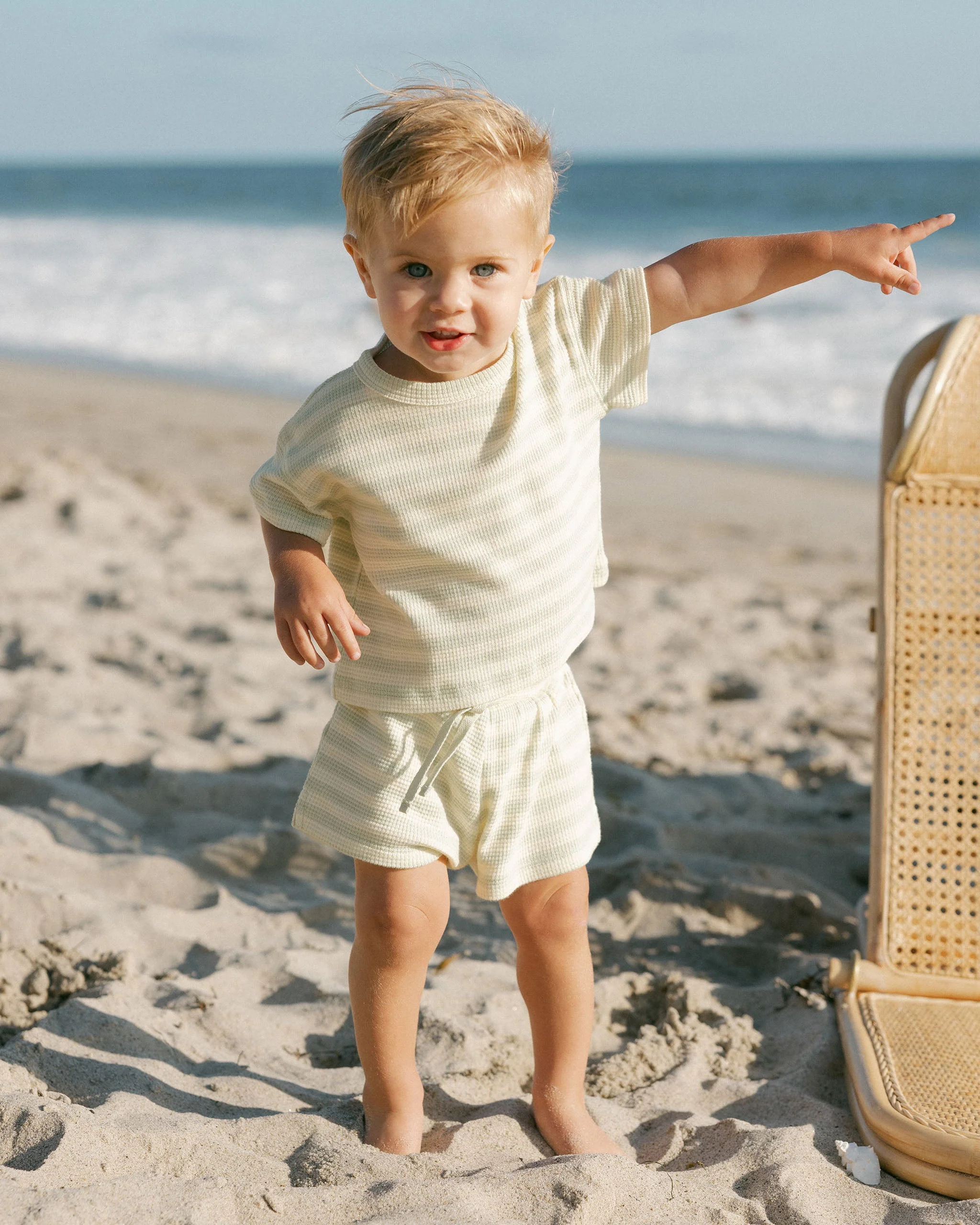 Waffle Tee + Short Set || Mint Stripe - Image 4