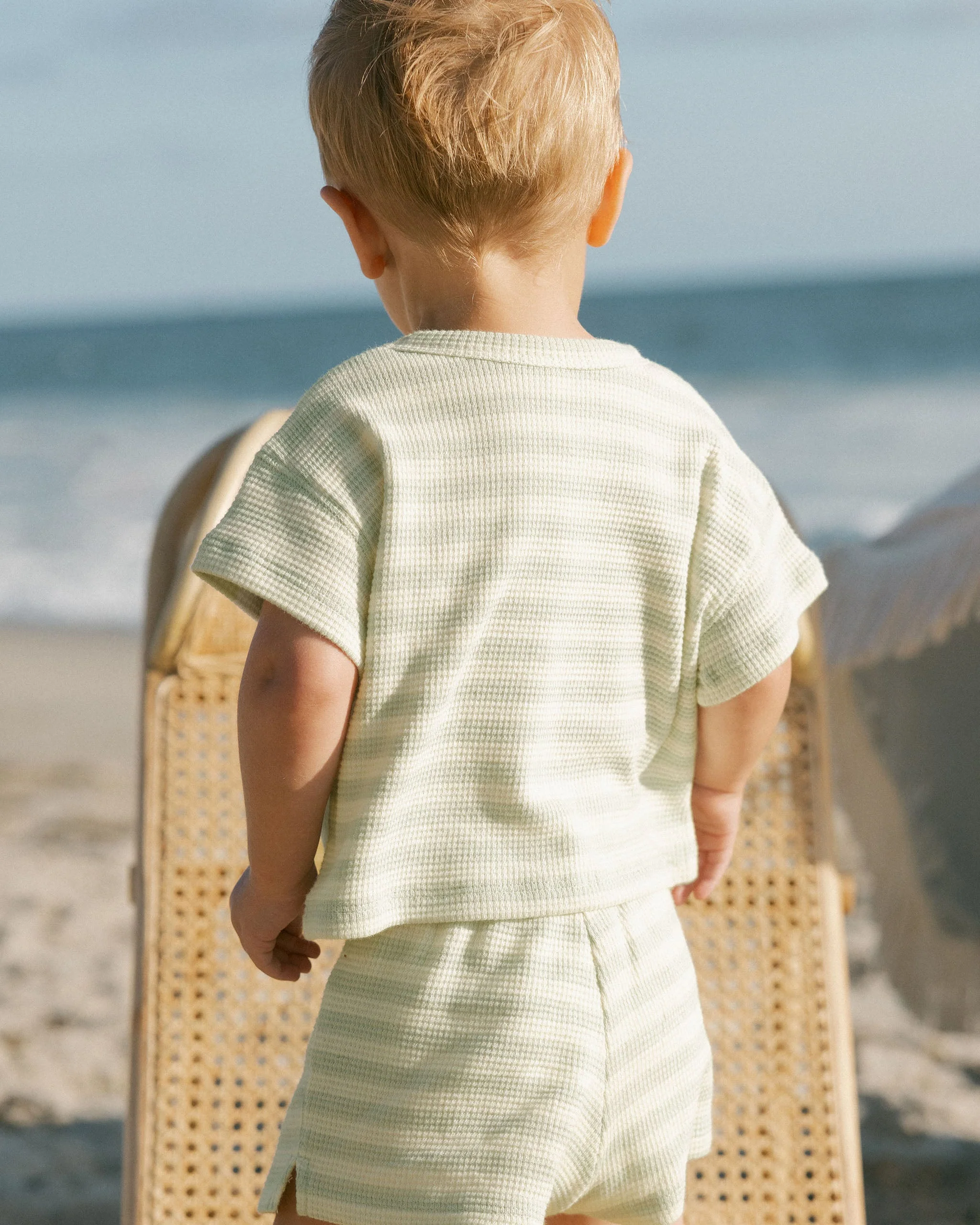 Waffle Tee + Short Set || Mint Stripe - Image 5