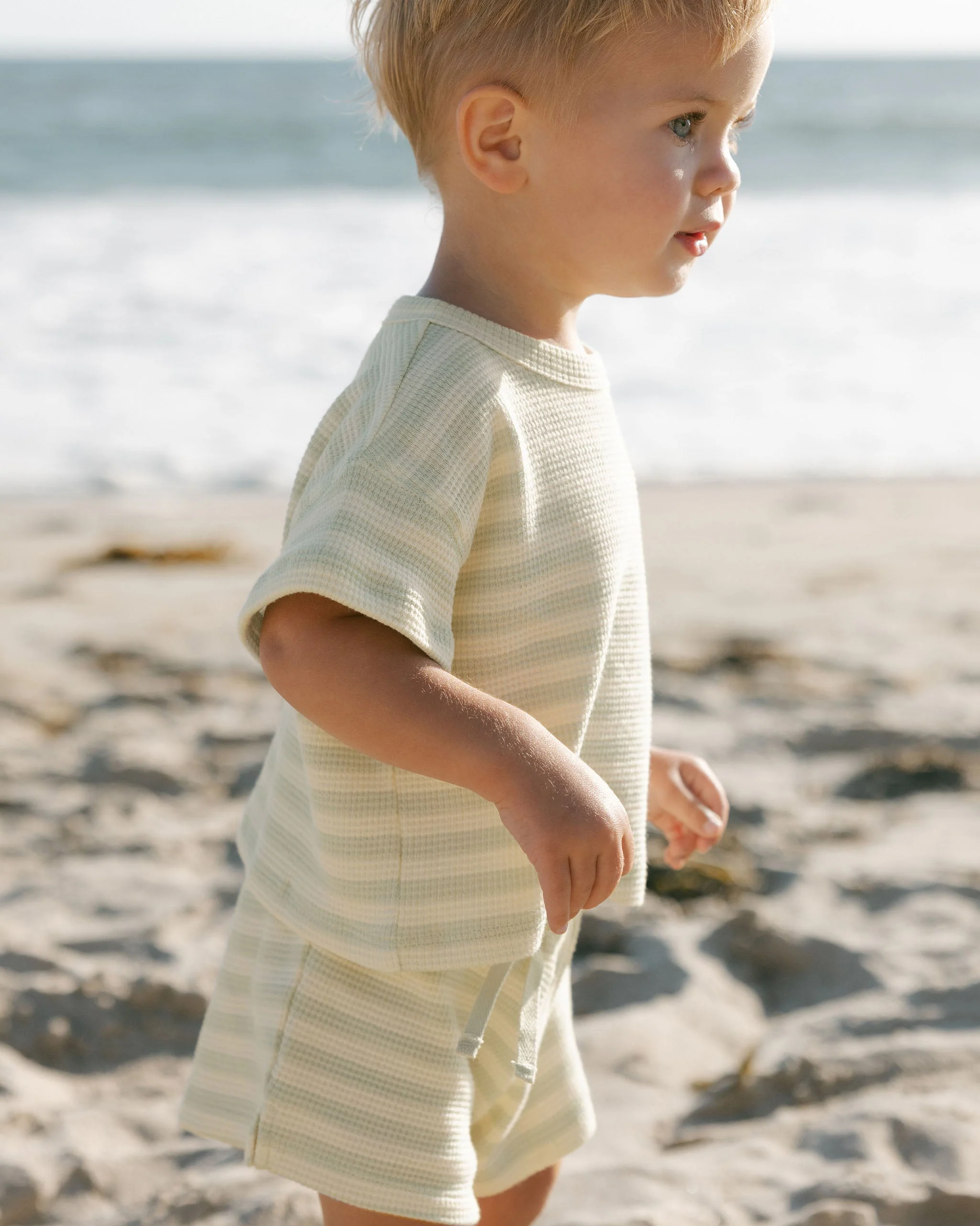 Waffle Tee + Short Set || Mint Stripe - Image 6