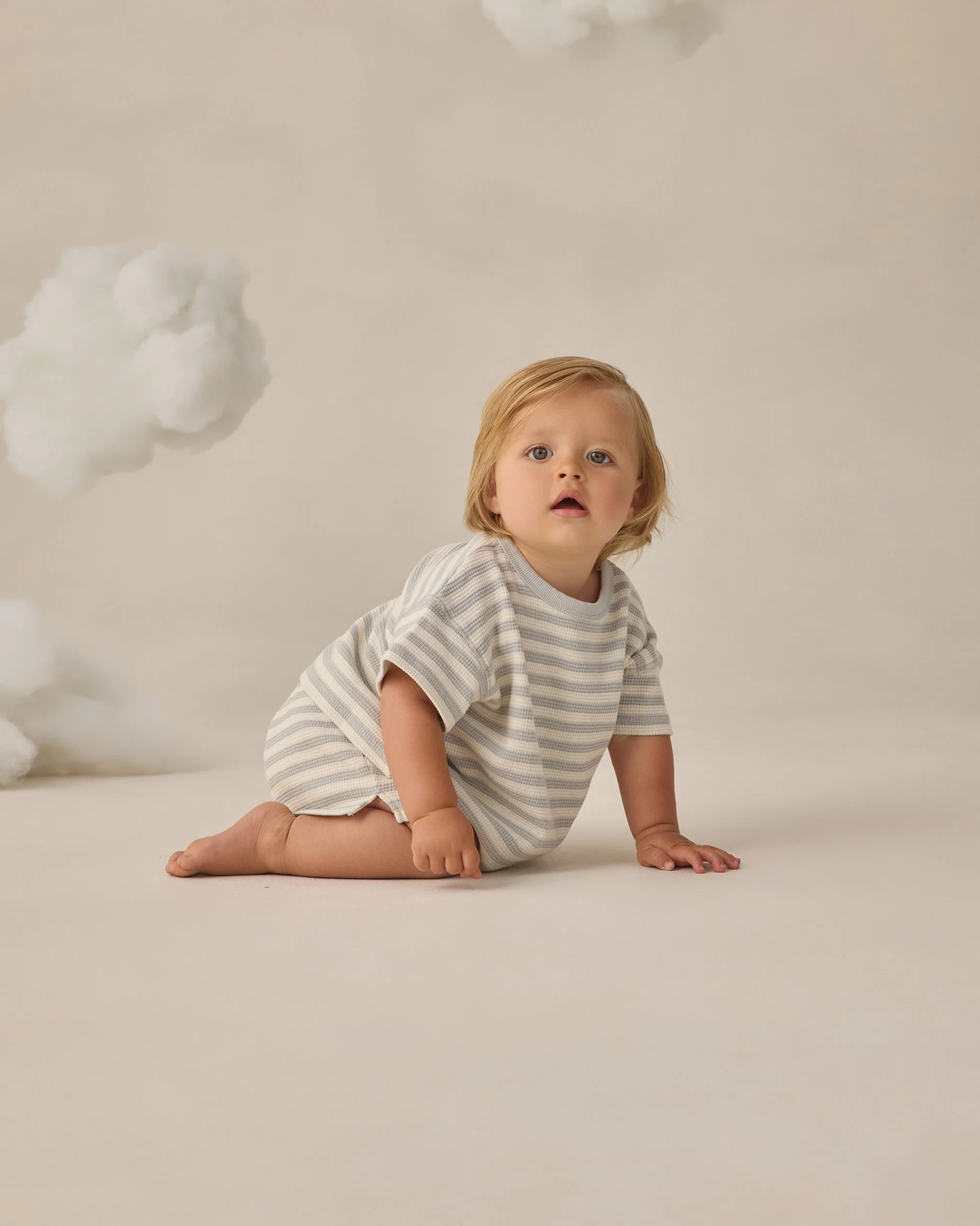 Waffle Tee + Short Set Sky Stripe - Image 2
