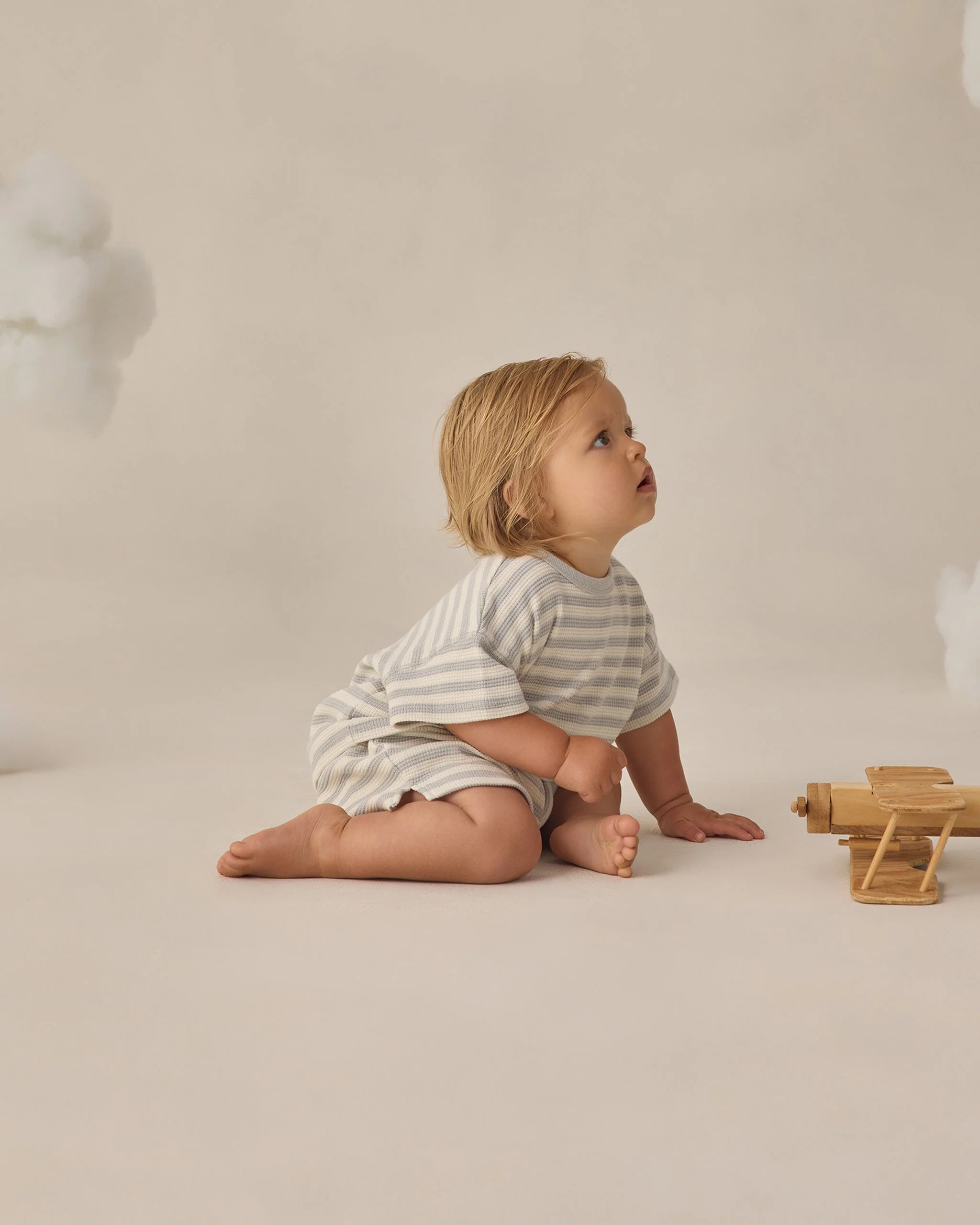Waffle Tee + Short Set Sky Stripe - Image 3