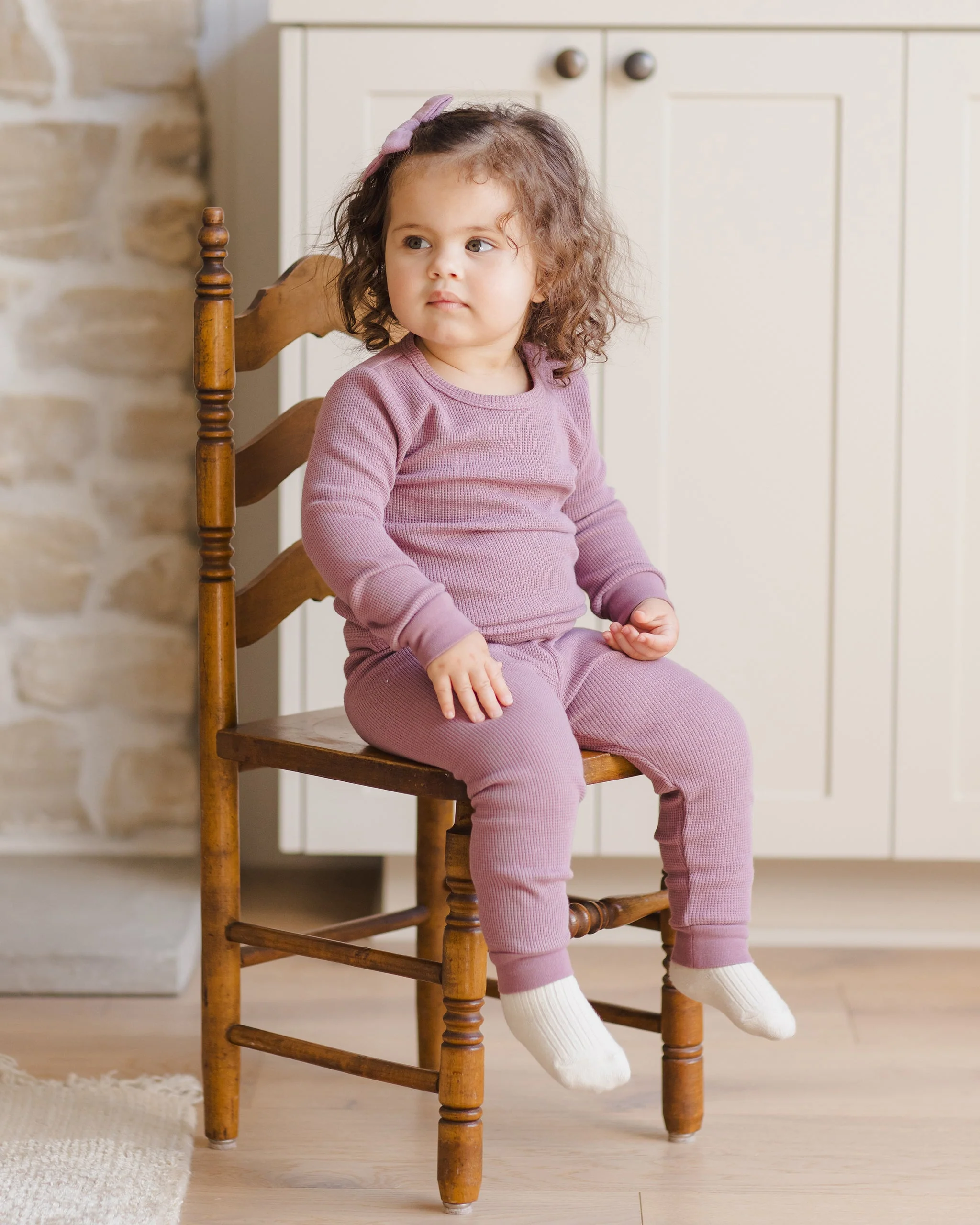Waffle Top + Pant Set || Mulberry - Image 2