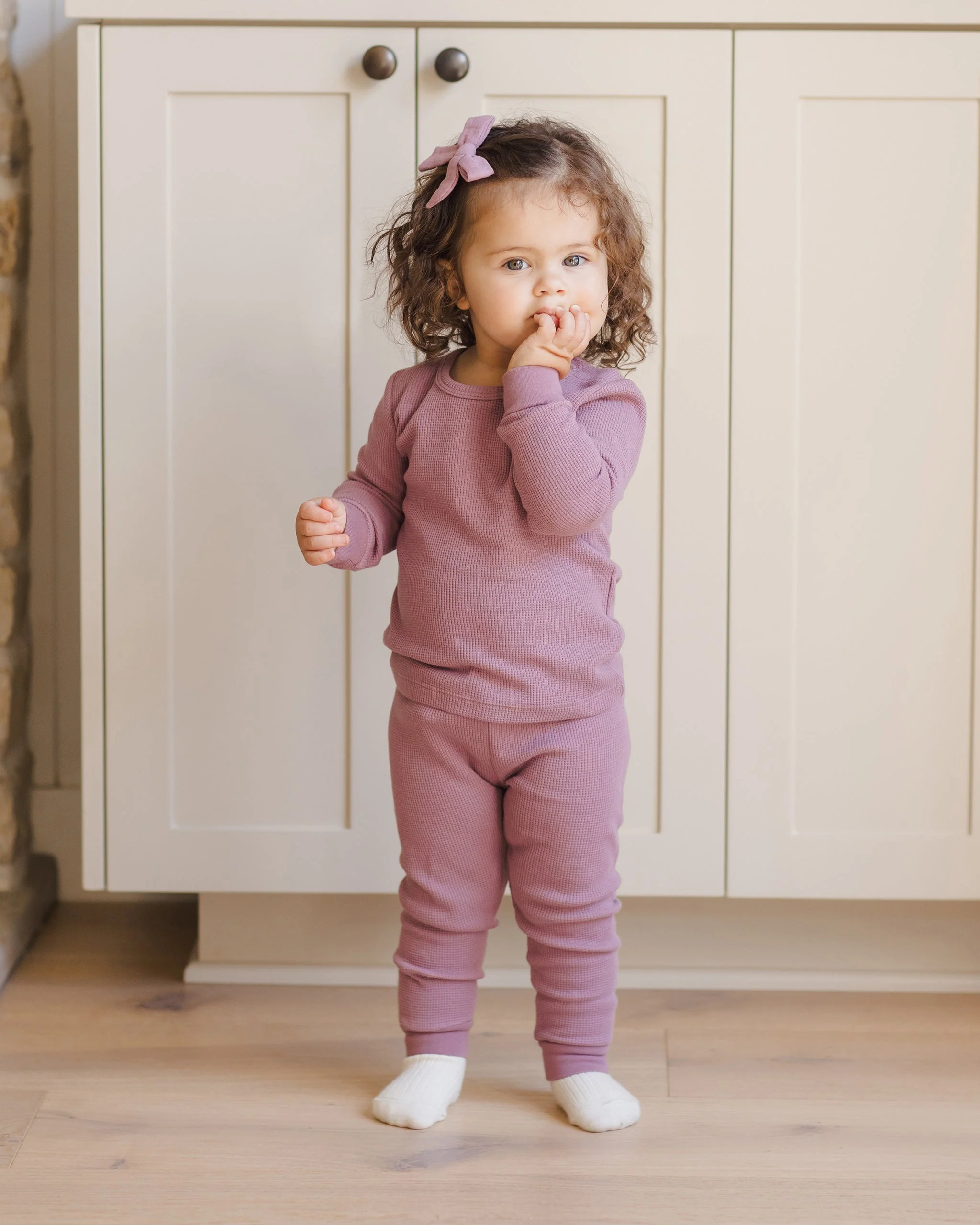 Waffle Top + Pant Set || Mulberry - Image 3