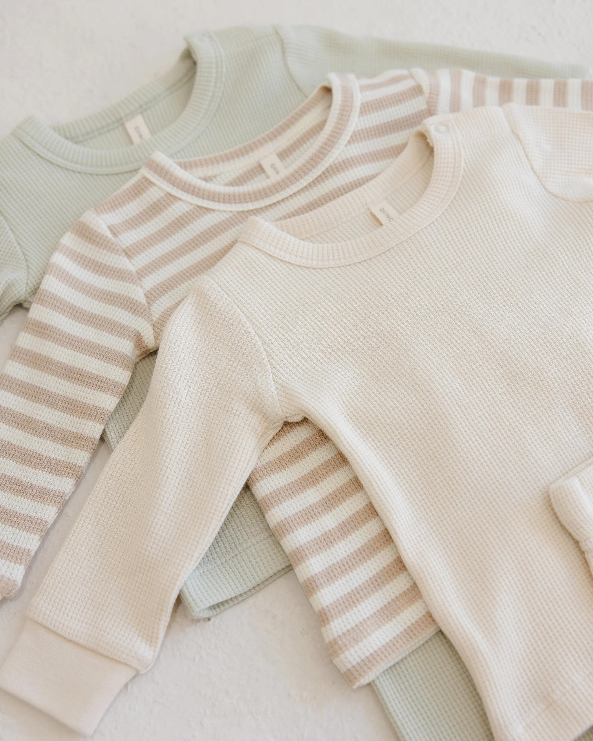 -Waffle Top + Pant Set || Oat Stripe- - Image 3
