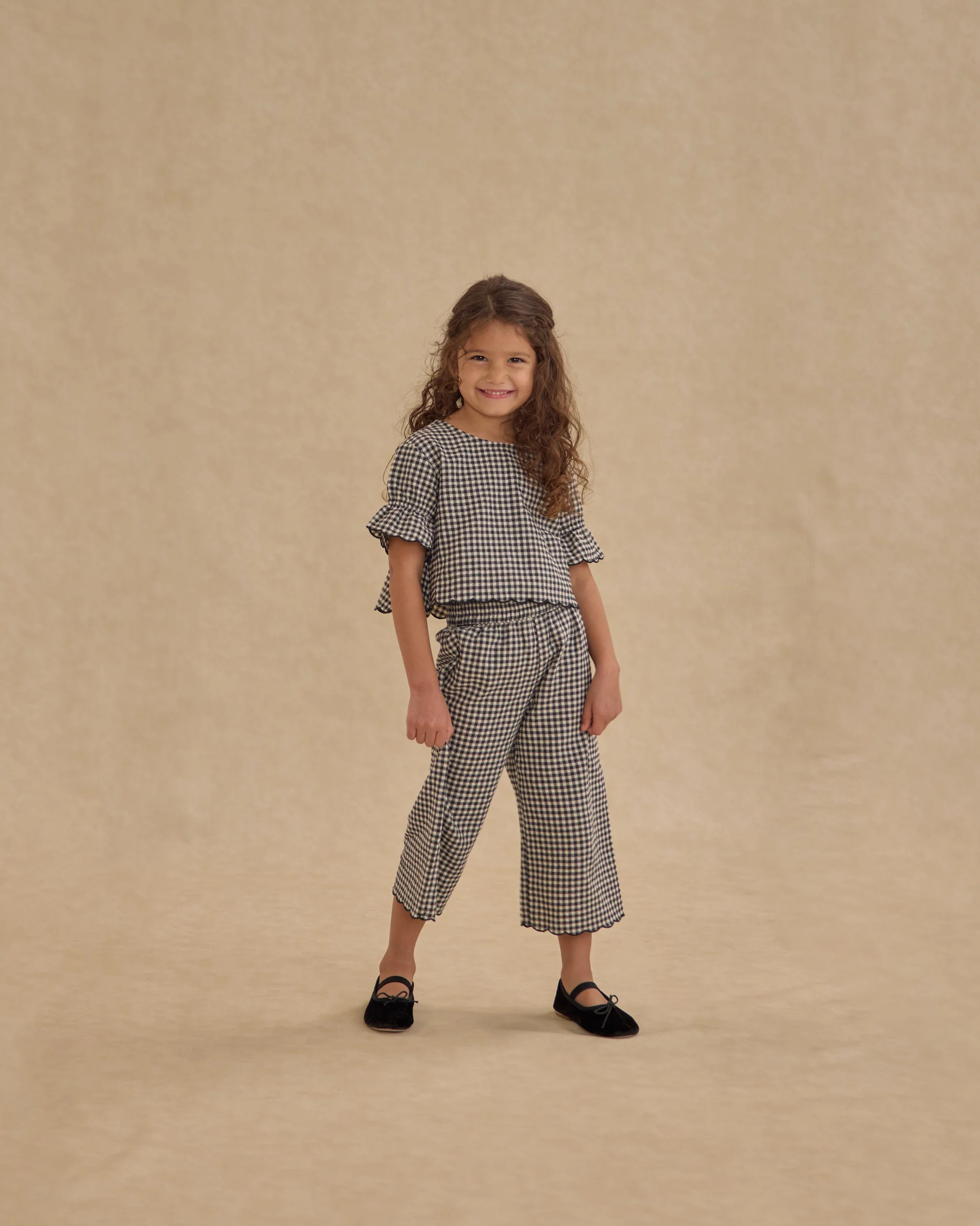 Wide Leg Pant || Black Gingham - Image 3