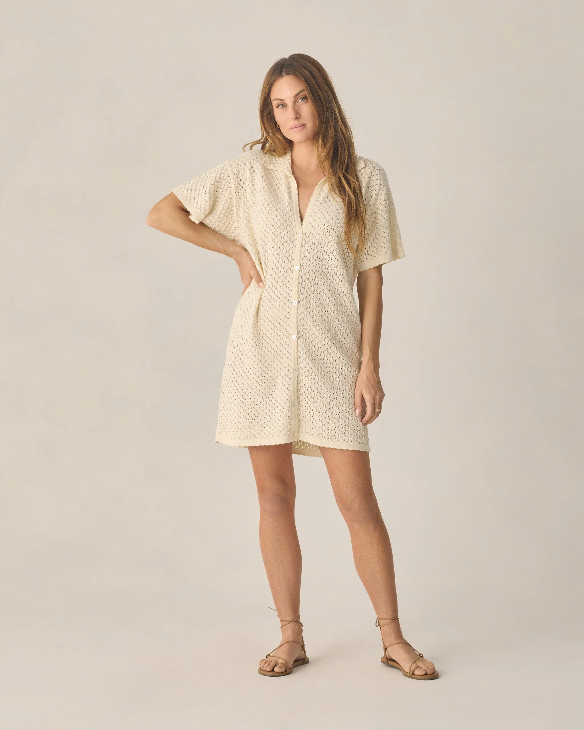Women's Crochet Cover Up Natural - Image 5