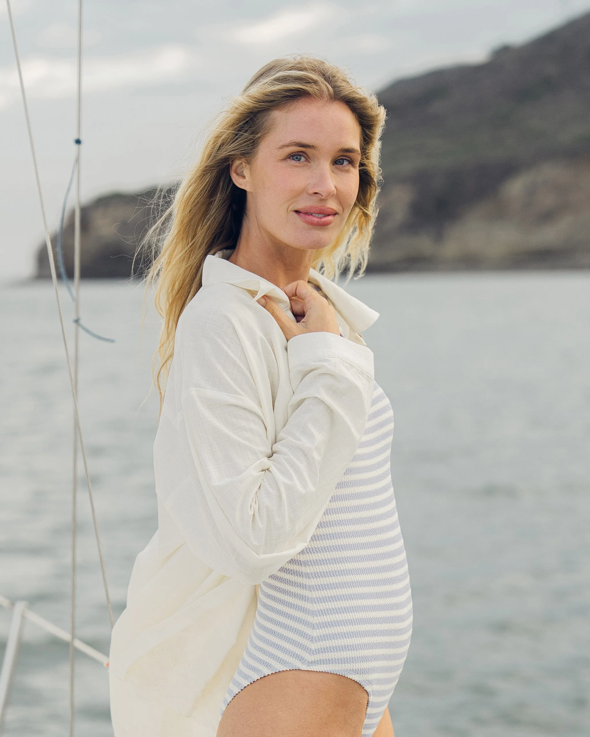 Women's Del Mar Shirt Ivory - Image 8