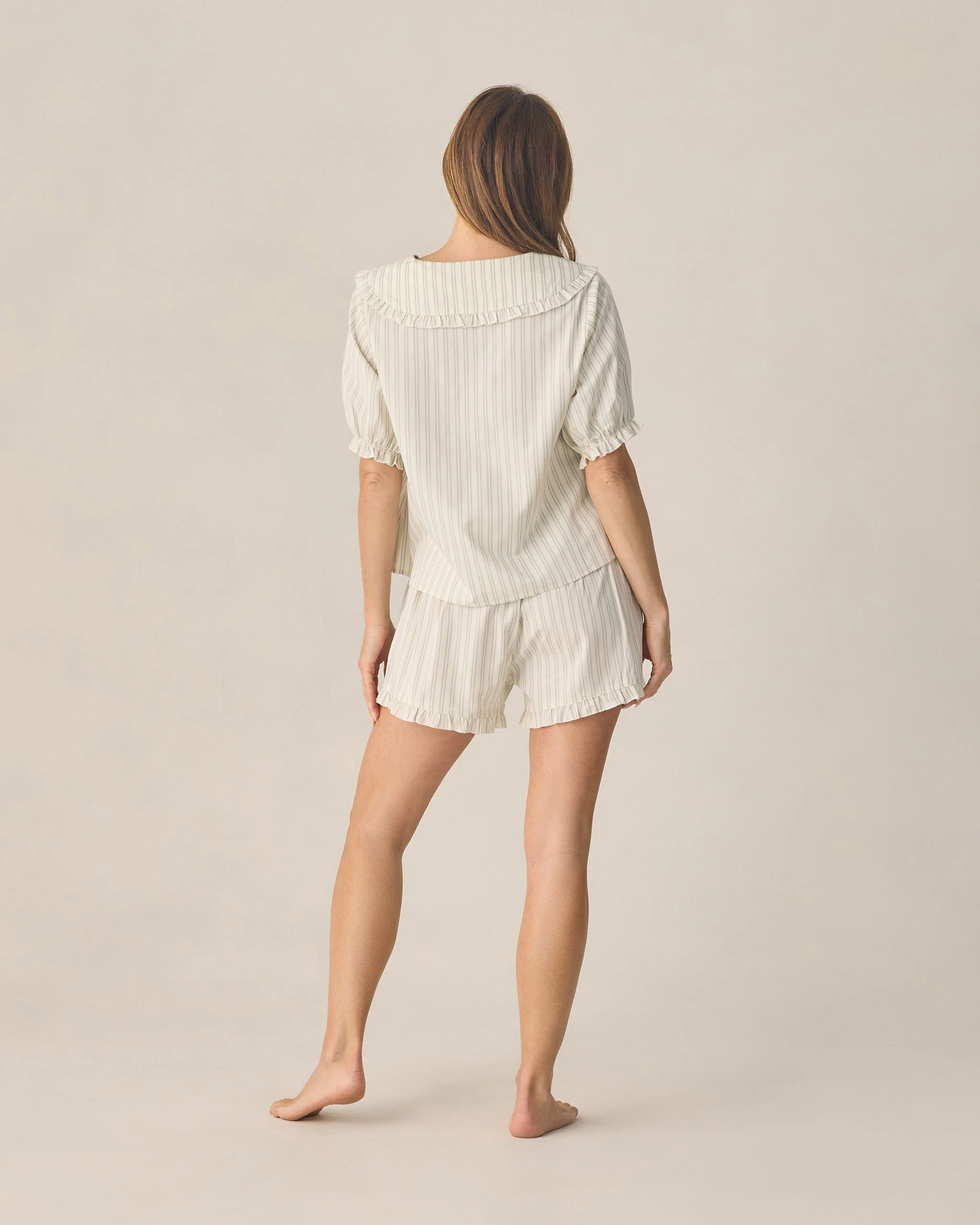 Women's Delilah Pajama Set Seafoam Railroad Stripe - Image 2