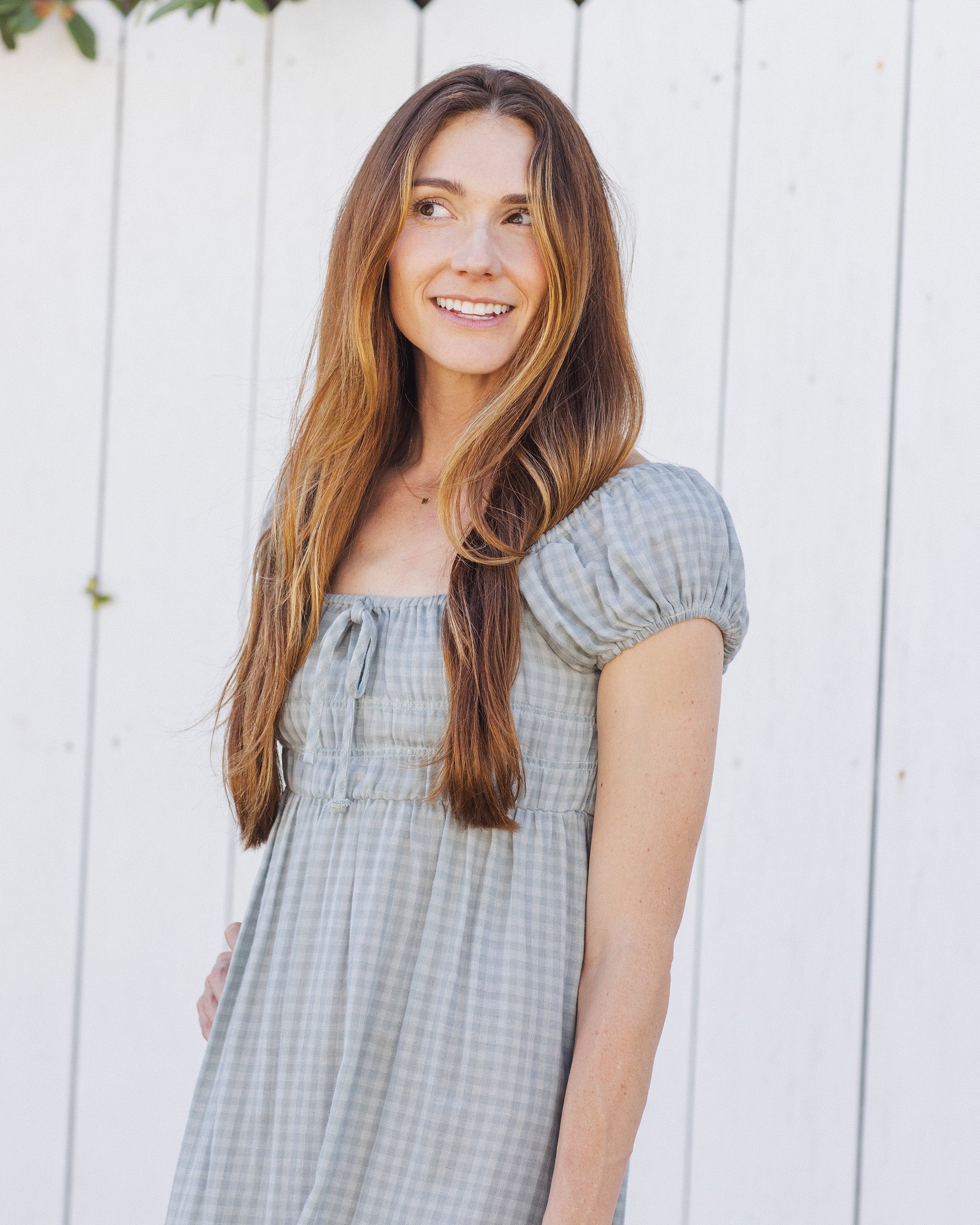 Women's Joya Dress Green Gingham - Image 2