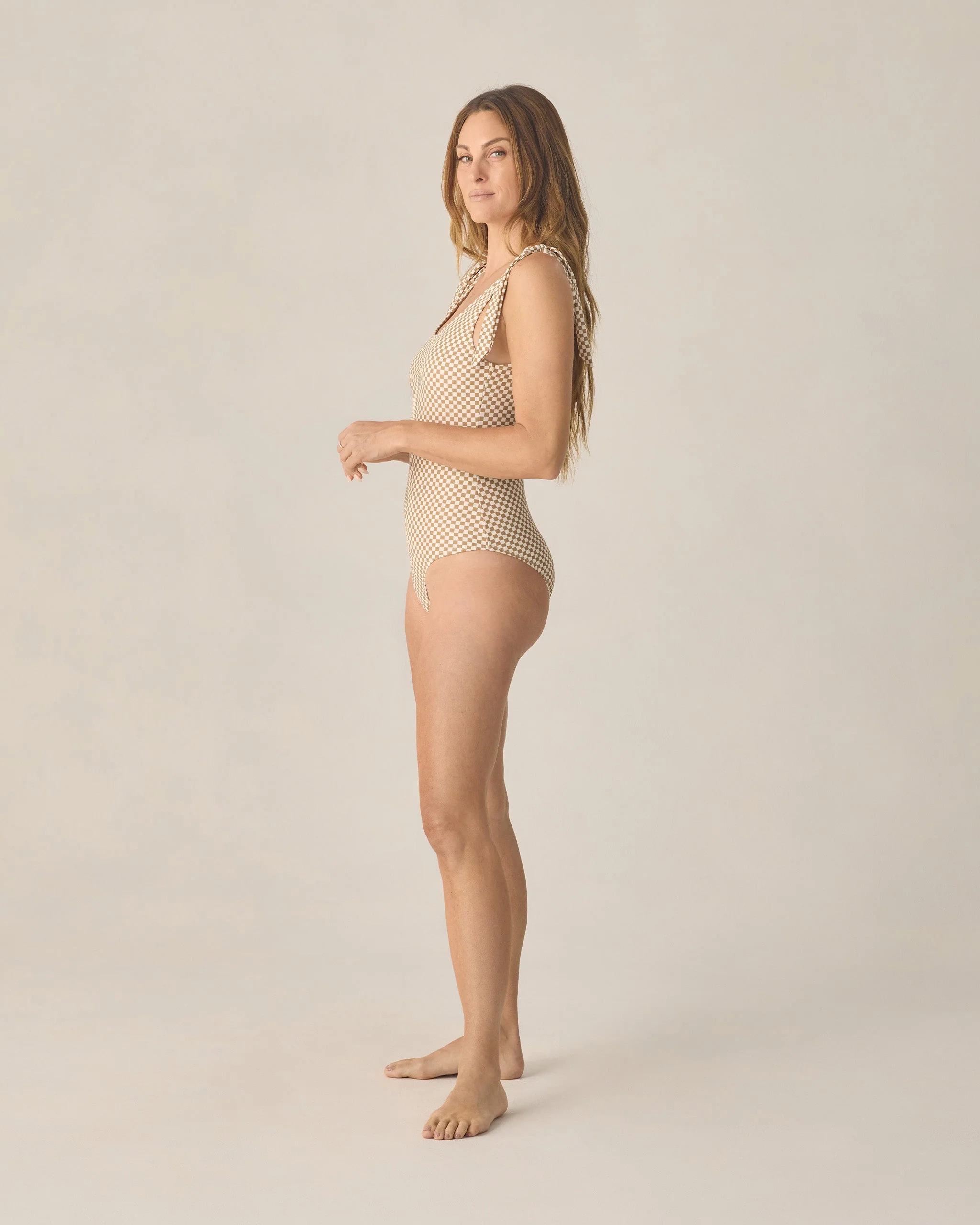 Women's Millie One-Piece Ocre Check - Image 3